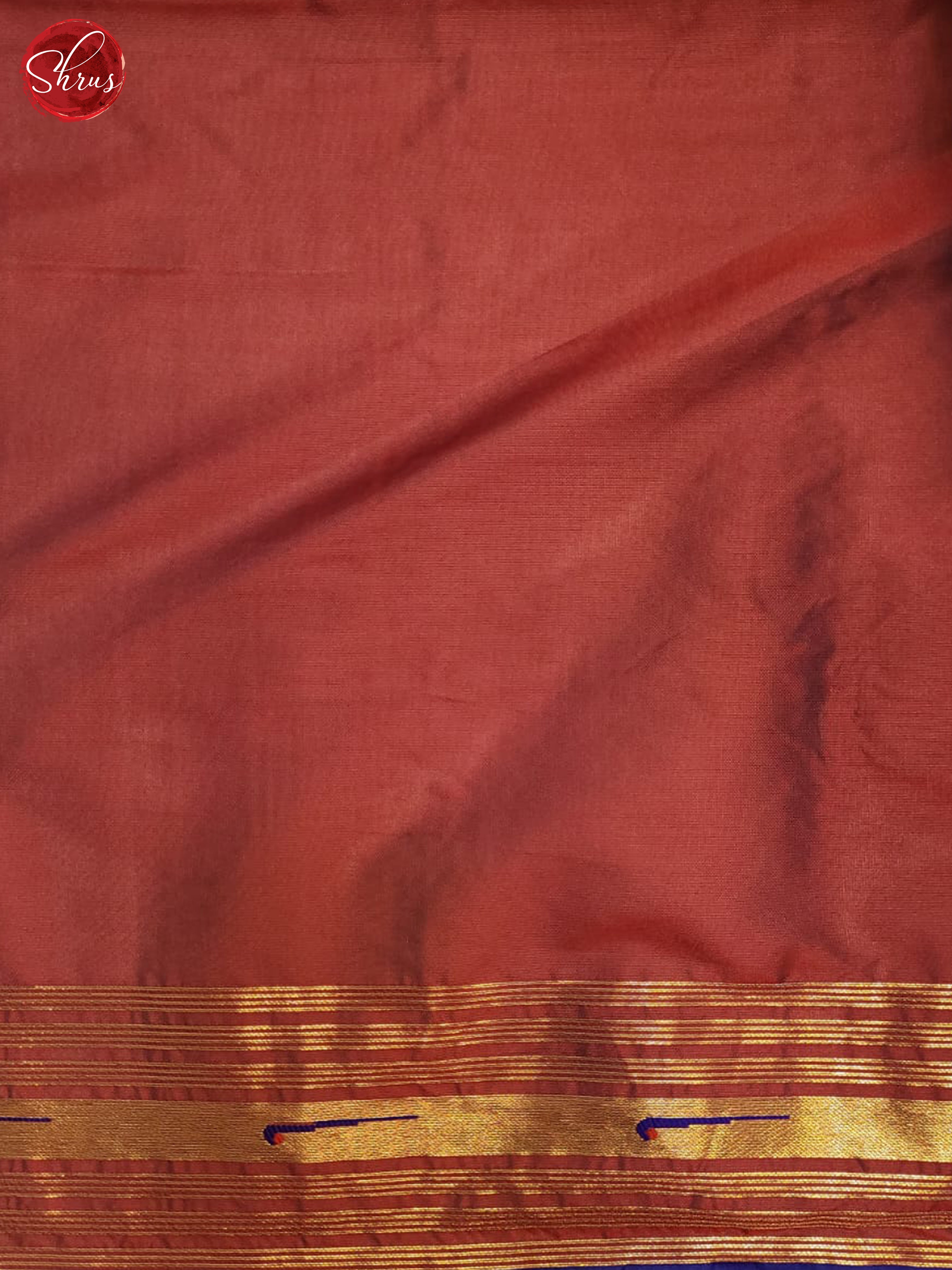 Blue & Red - Semi Banarasi Saree - Shop on ShrusEternity.com