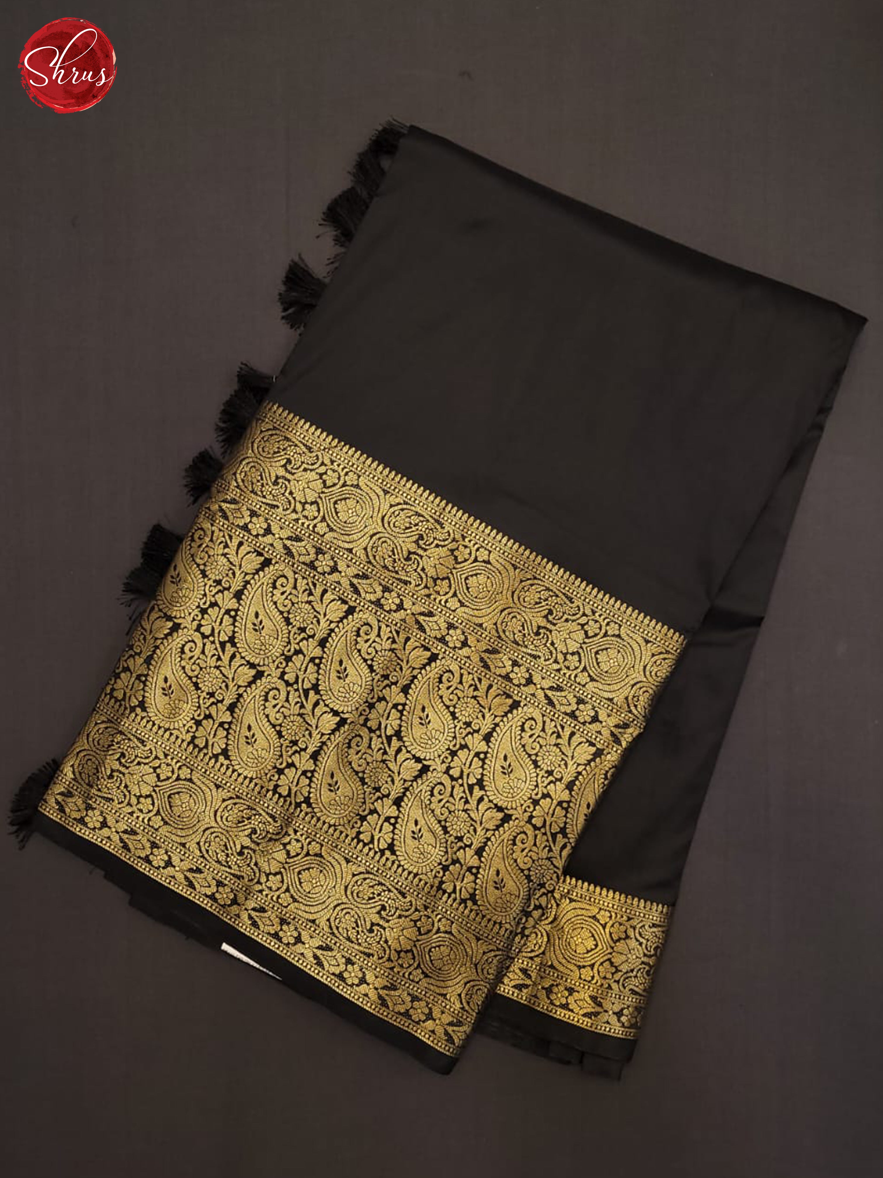 Black(Single Tone) - Semi dupion Saree - Shop on ShrusEternity.com