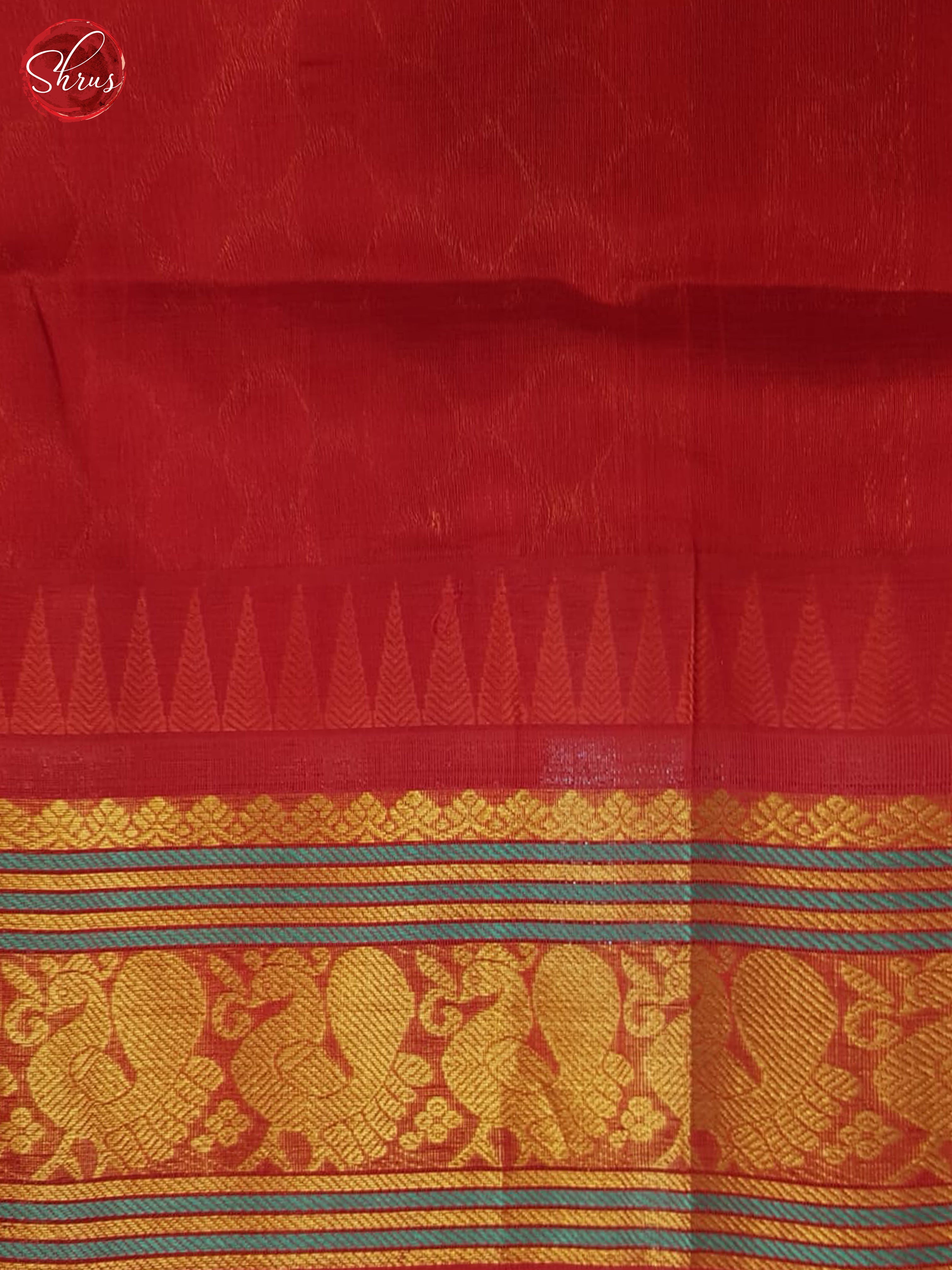 Green & Red - Silk Cotton Saree - Shop on ShrusEternity.com