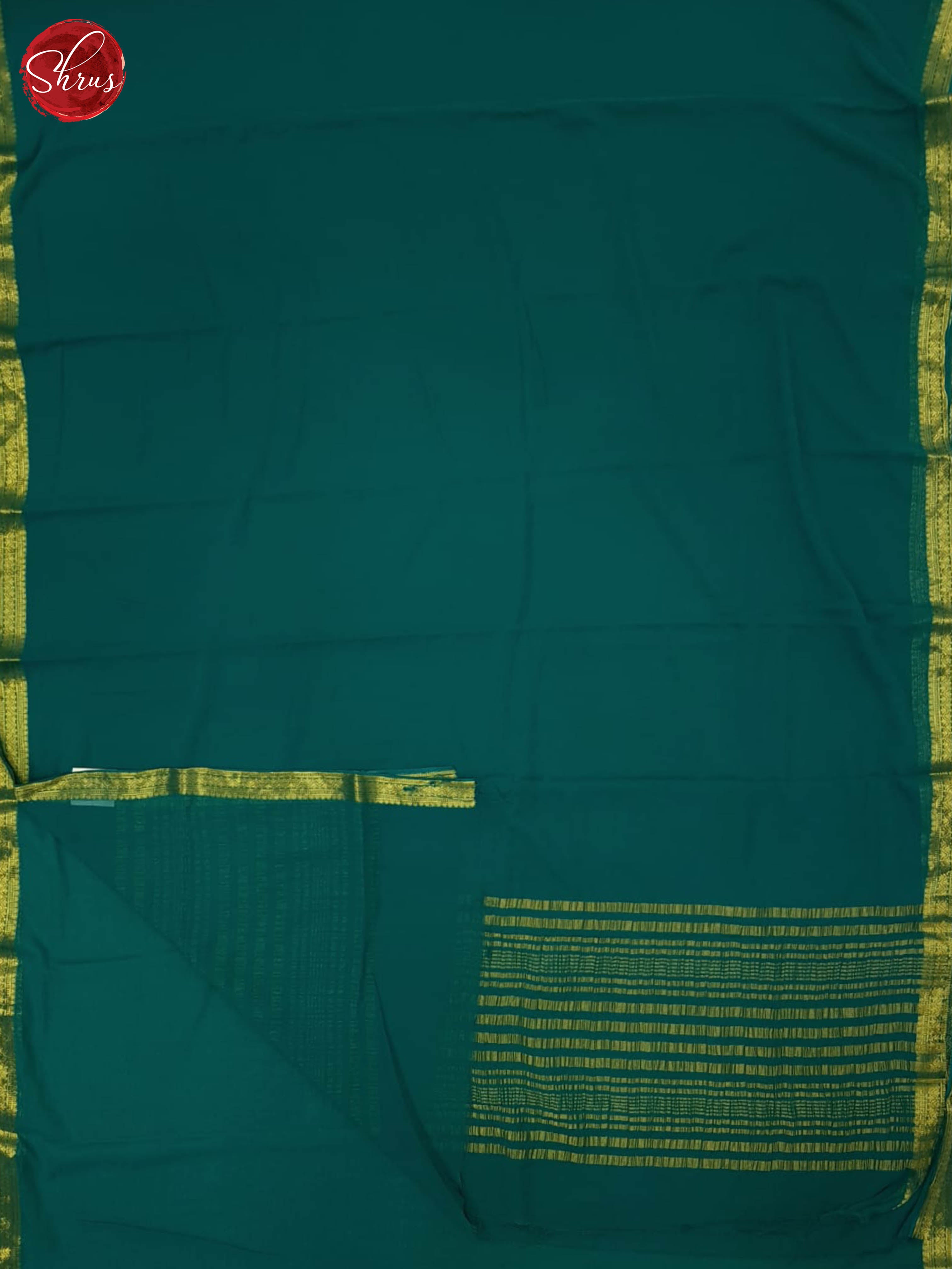 Peacock Green(Single Tone)- Semi Mysore Silk Saree - Shop on ShrusEternity.com