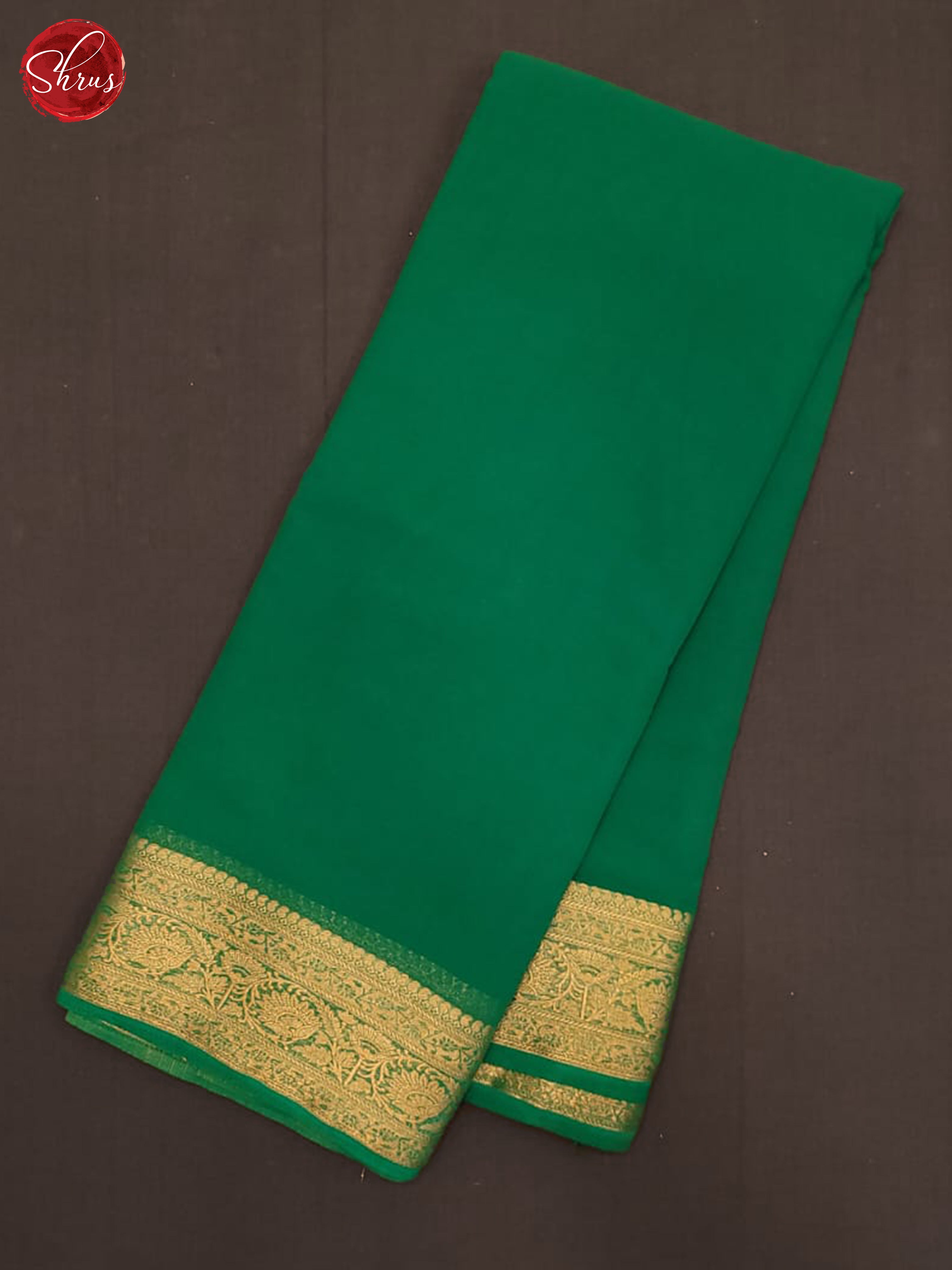 Green(Single Tone) - Semi Georgette Saree - Shop on ShrusEternity.com