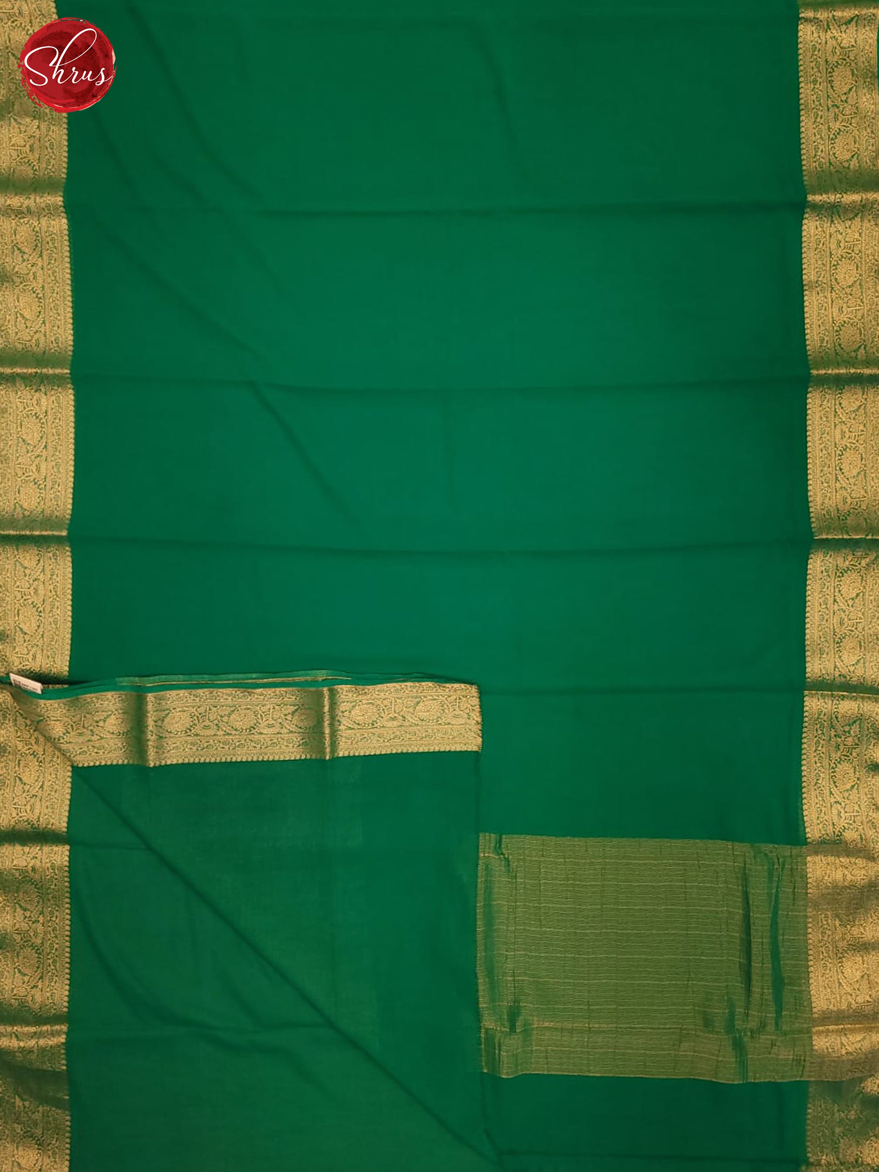Green(Single Tone) - Semi Georgette Saree - Shop on ShrusEternity.com