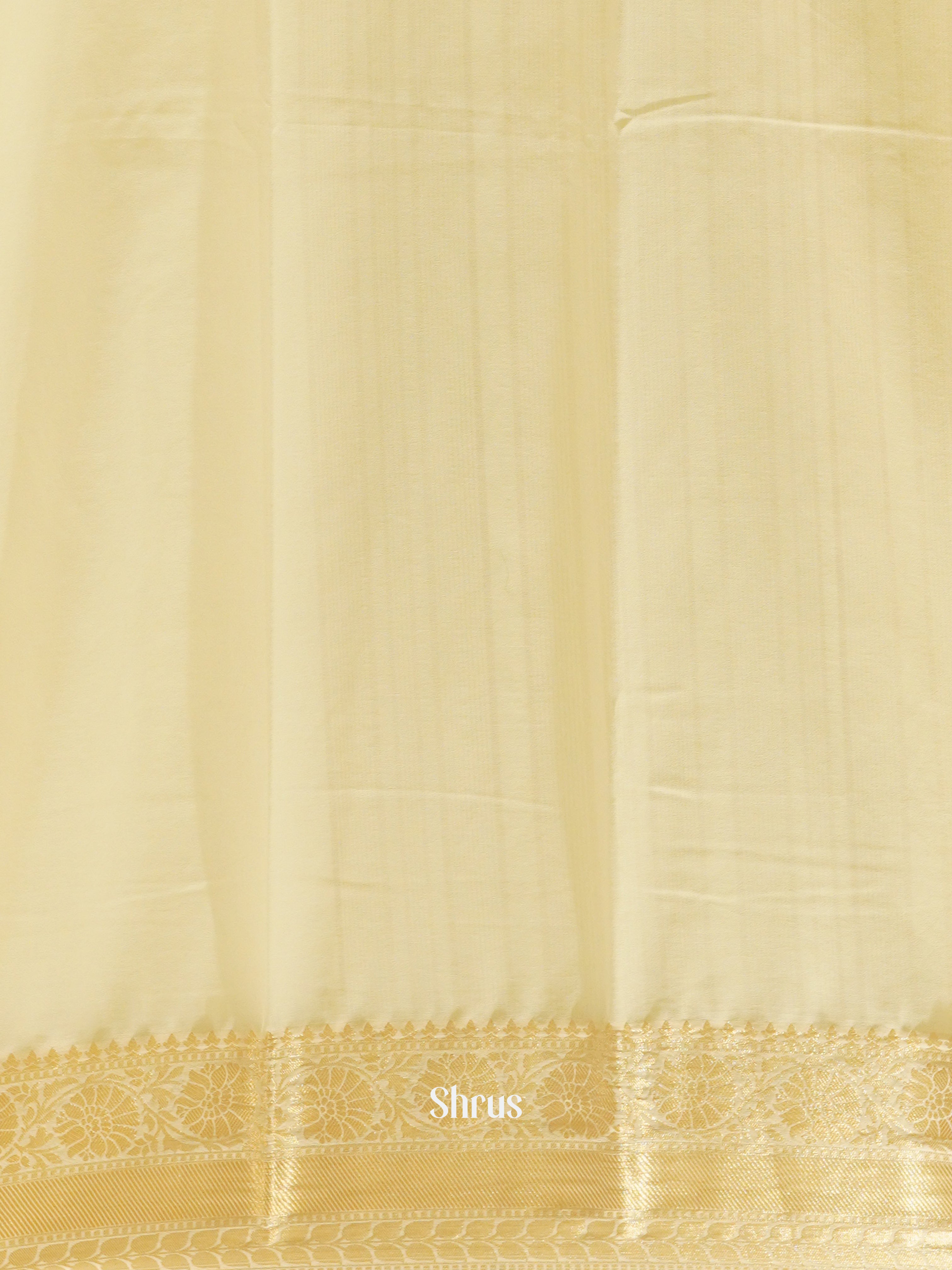 Cream(Single Tone)- Semi Georgette Saree - Shop on ShrusEternity.com