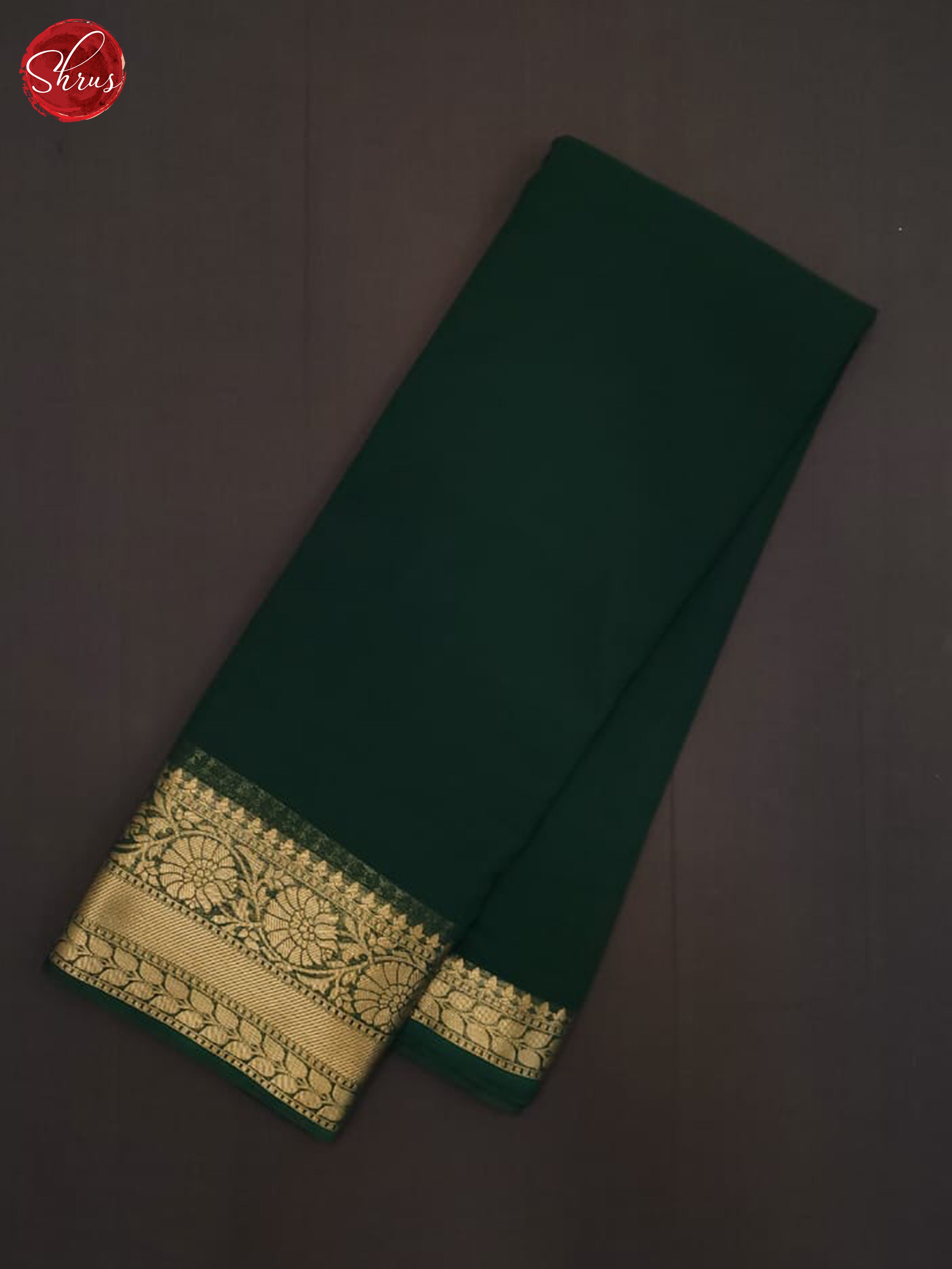 bottle green(Single Tone)- semi Georgette Saree - Shop on ShrusEternity.com