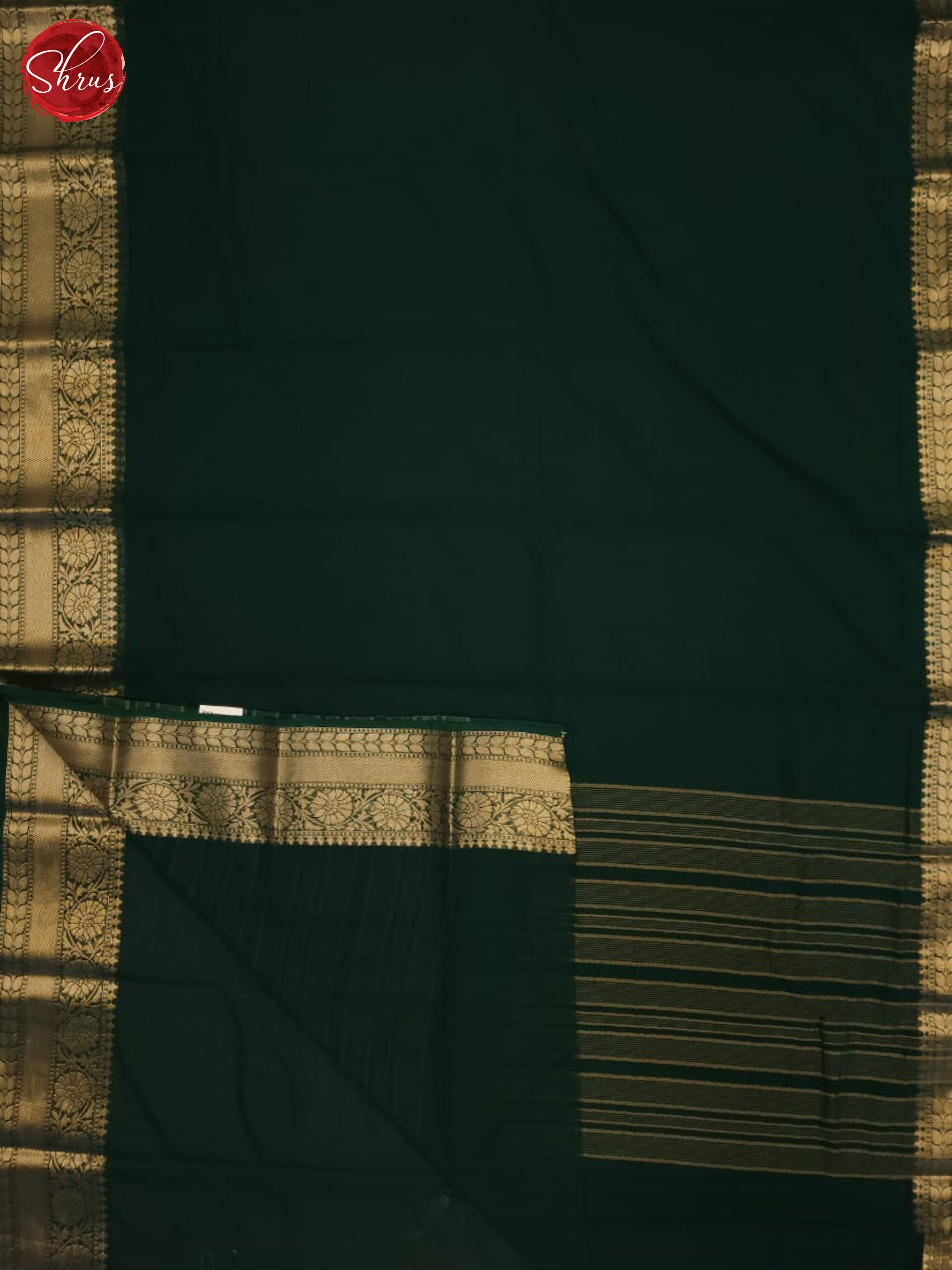 bottle green(Single Tone)- semi Georgette Saree - Shop on ShrusEternity.com