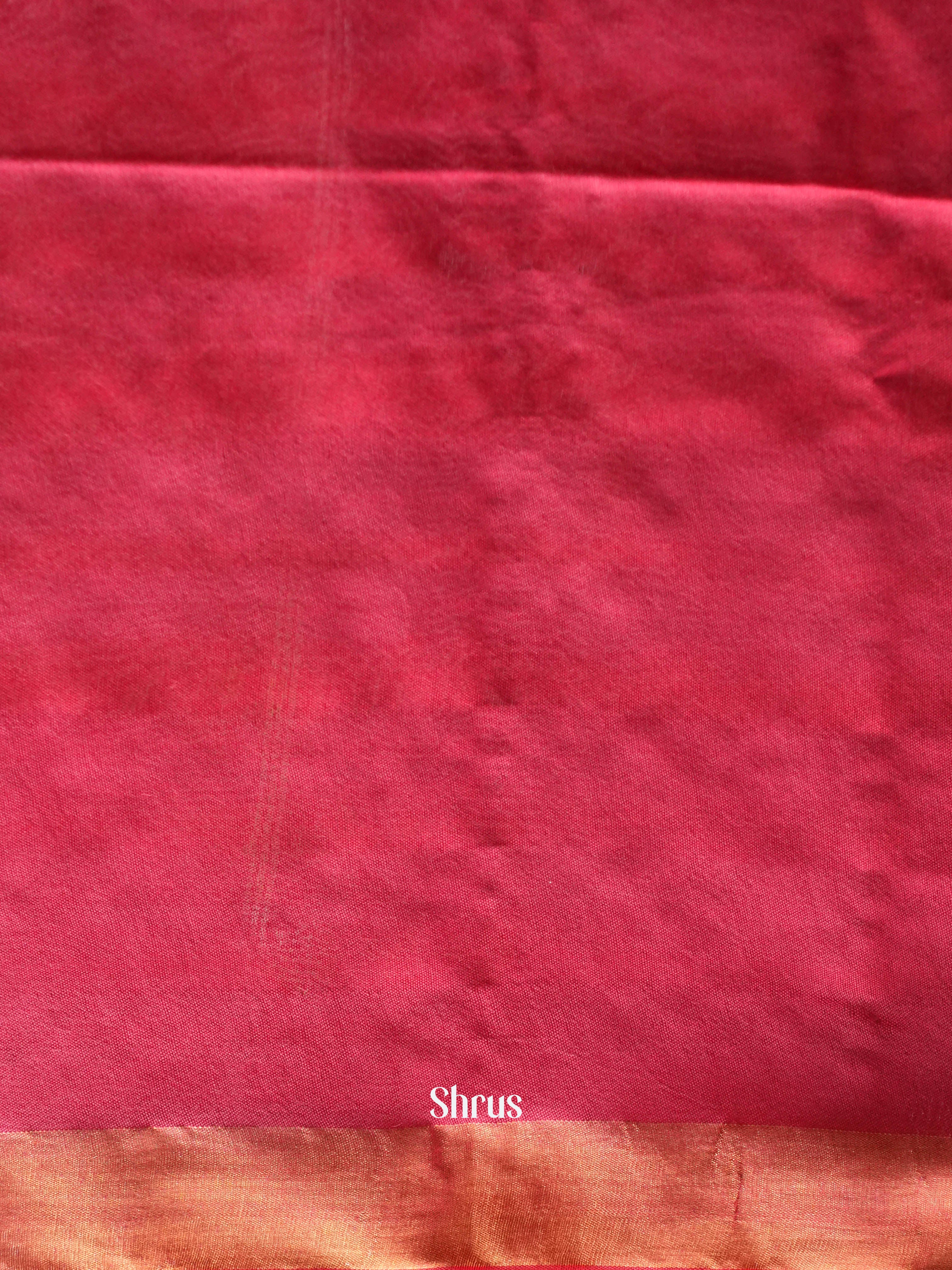 Red(Single Tone)- Semi Tussar Saree - Shop on ShrusEternity.com