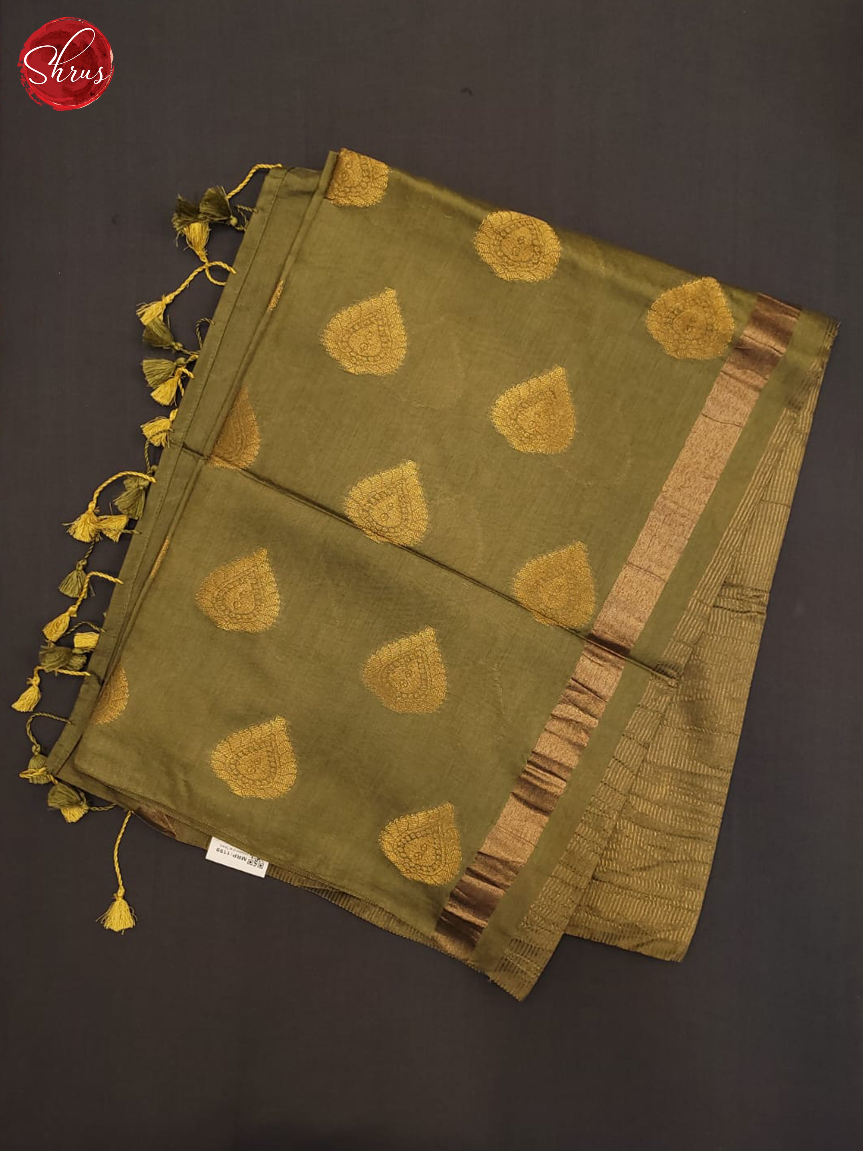 Green(Single Tone) - Semi Tussar Saree - Shop on ShrusEternity.com