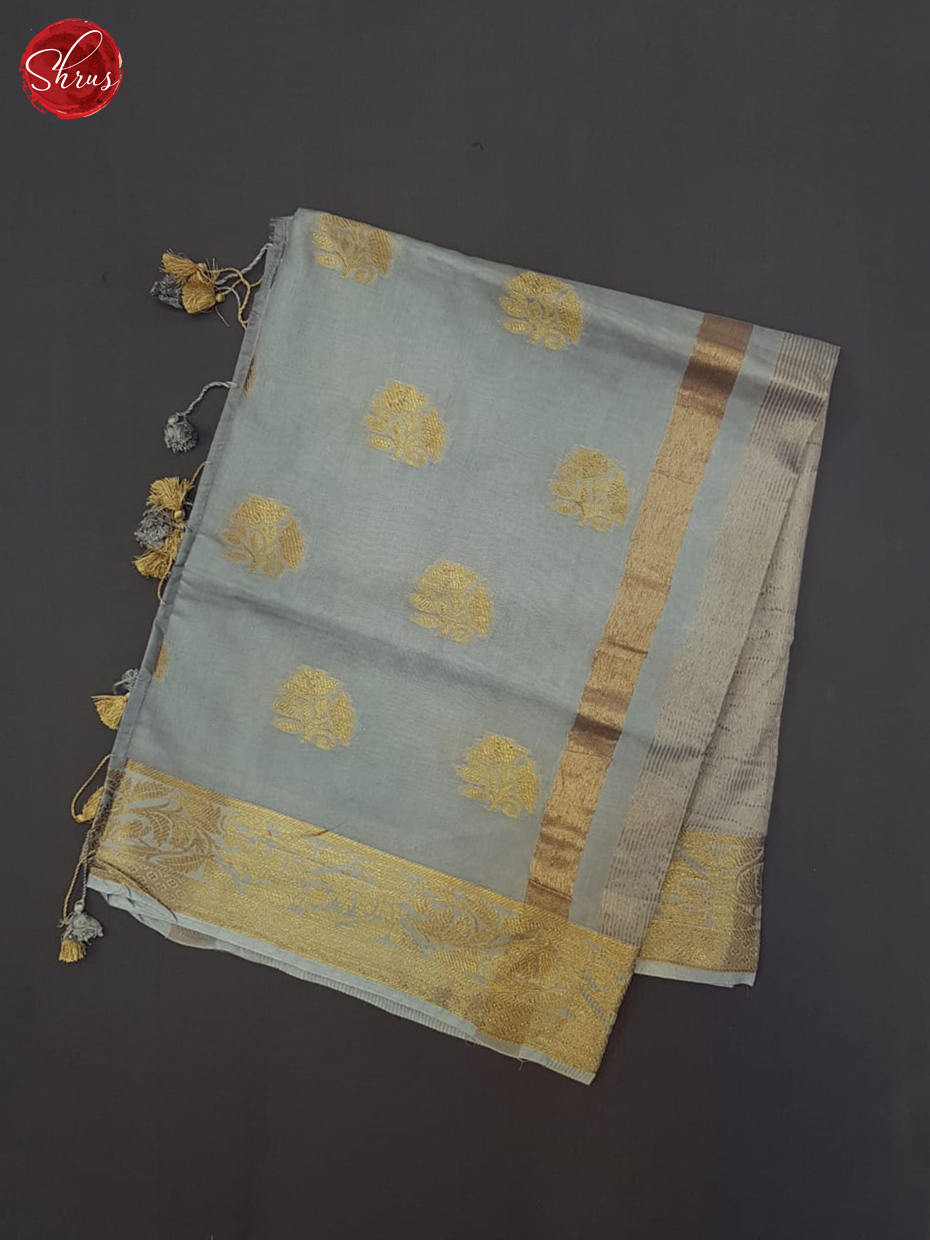 Grey(Single Tone) - Semi Tussar Saree - Shop on ShrusEternity.com