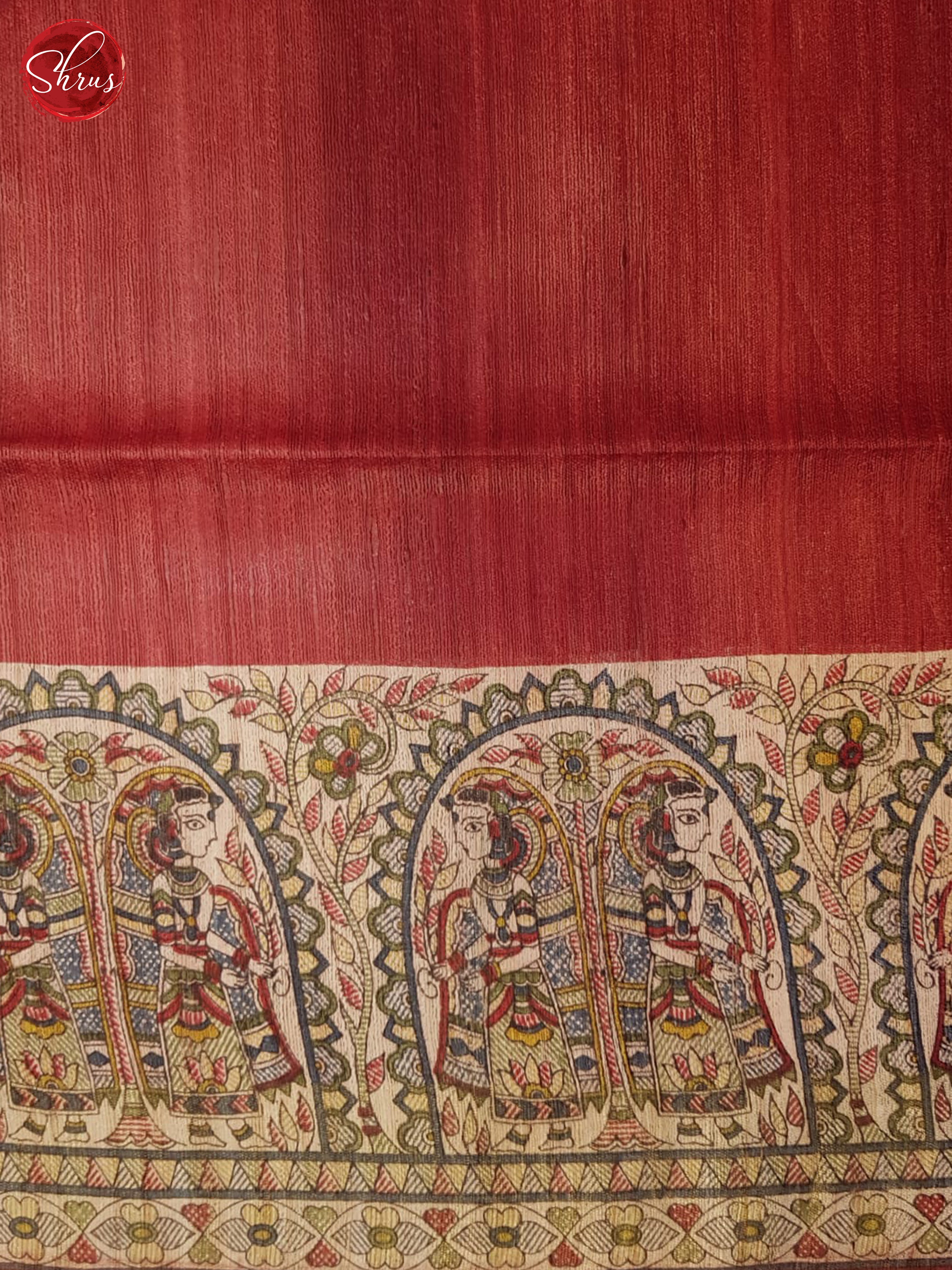 Red(Single Tone) - Gicha Silk Saree - Shop on ShrusEternity.com