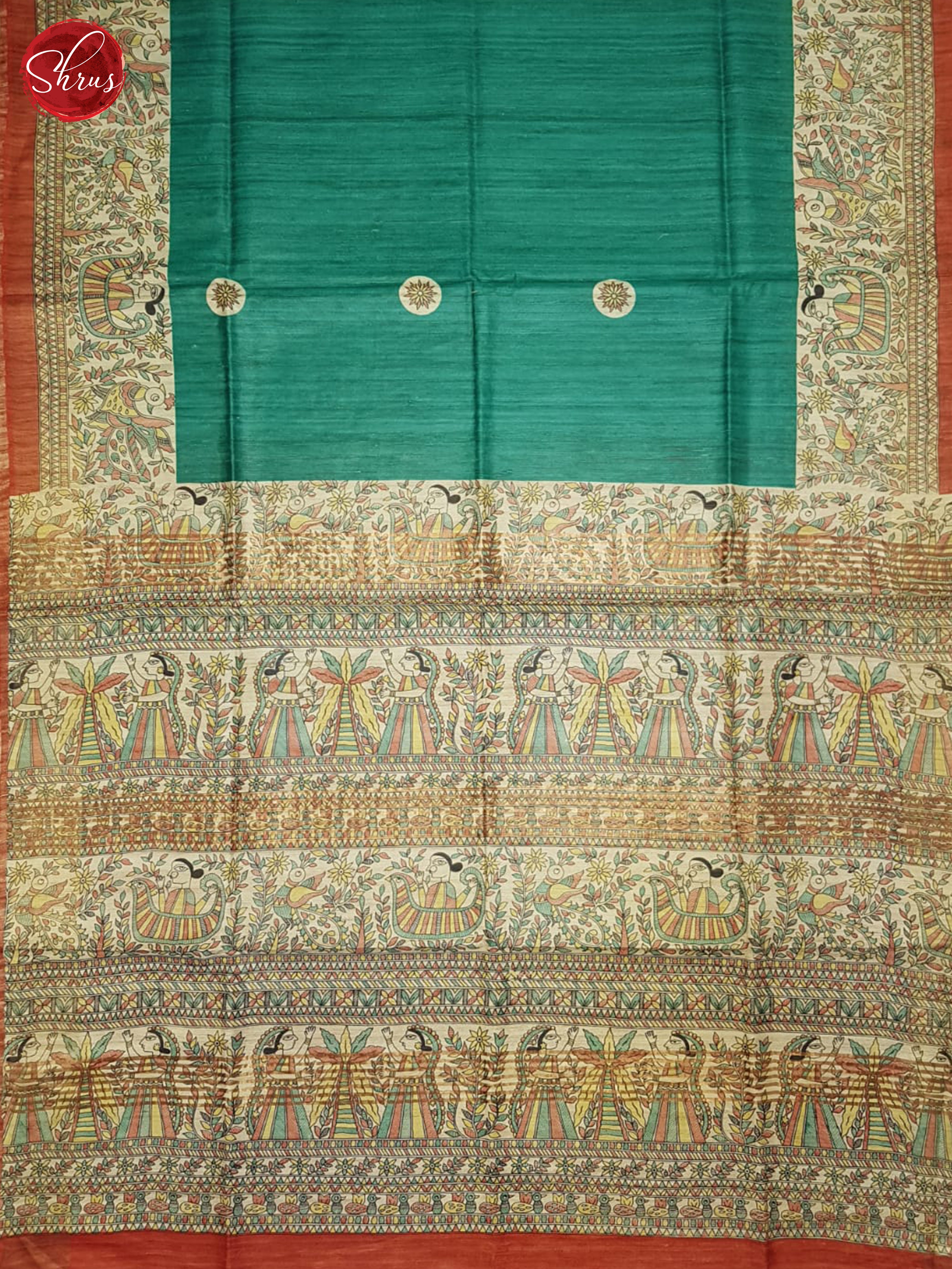 Green & Red- Gicha Silk Saree - Shop on ShrusEternity.com