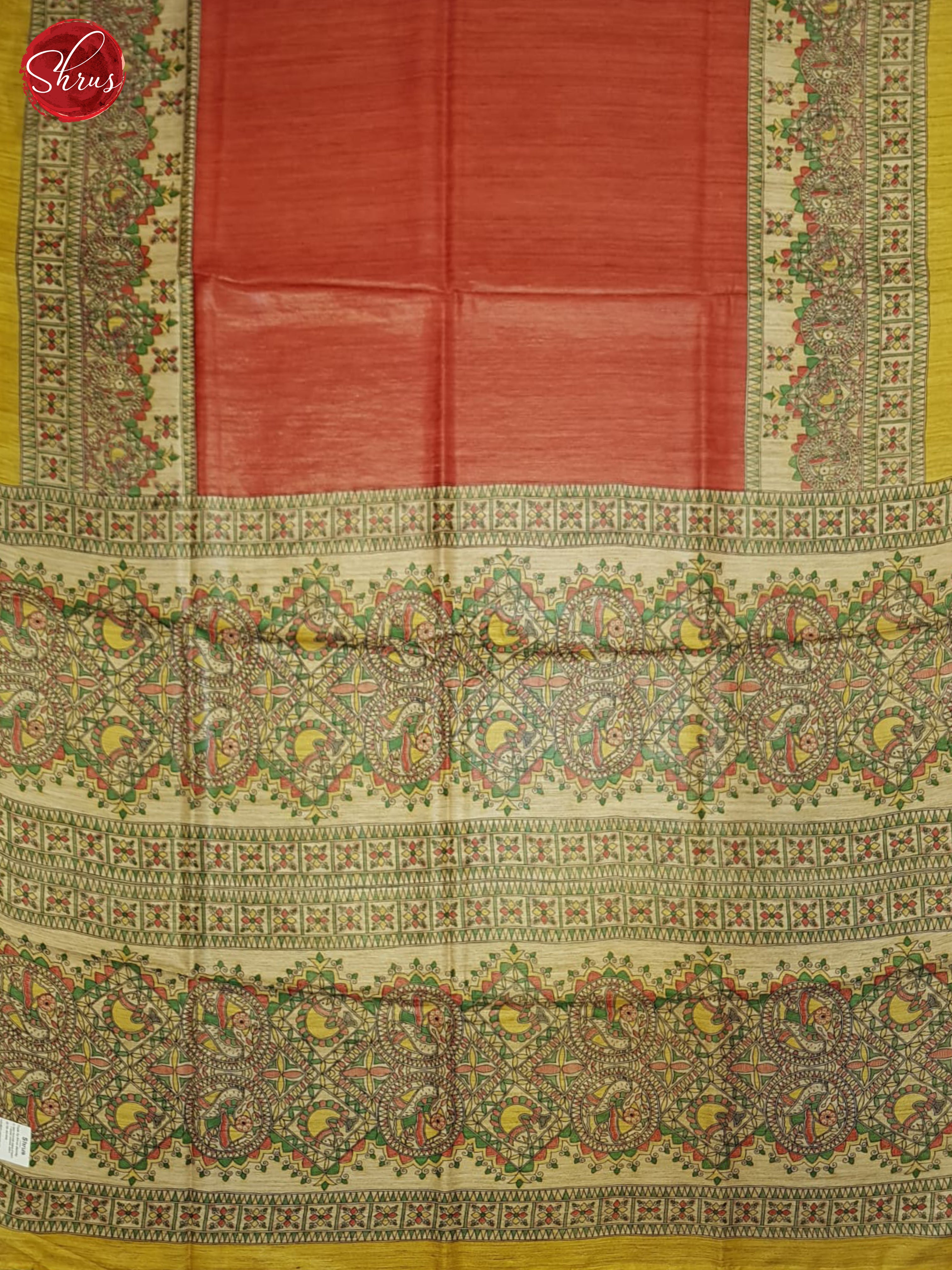 Red & Mustard - Gicha Silk Saree - Shop on ShrusEternity.com