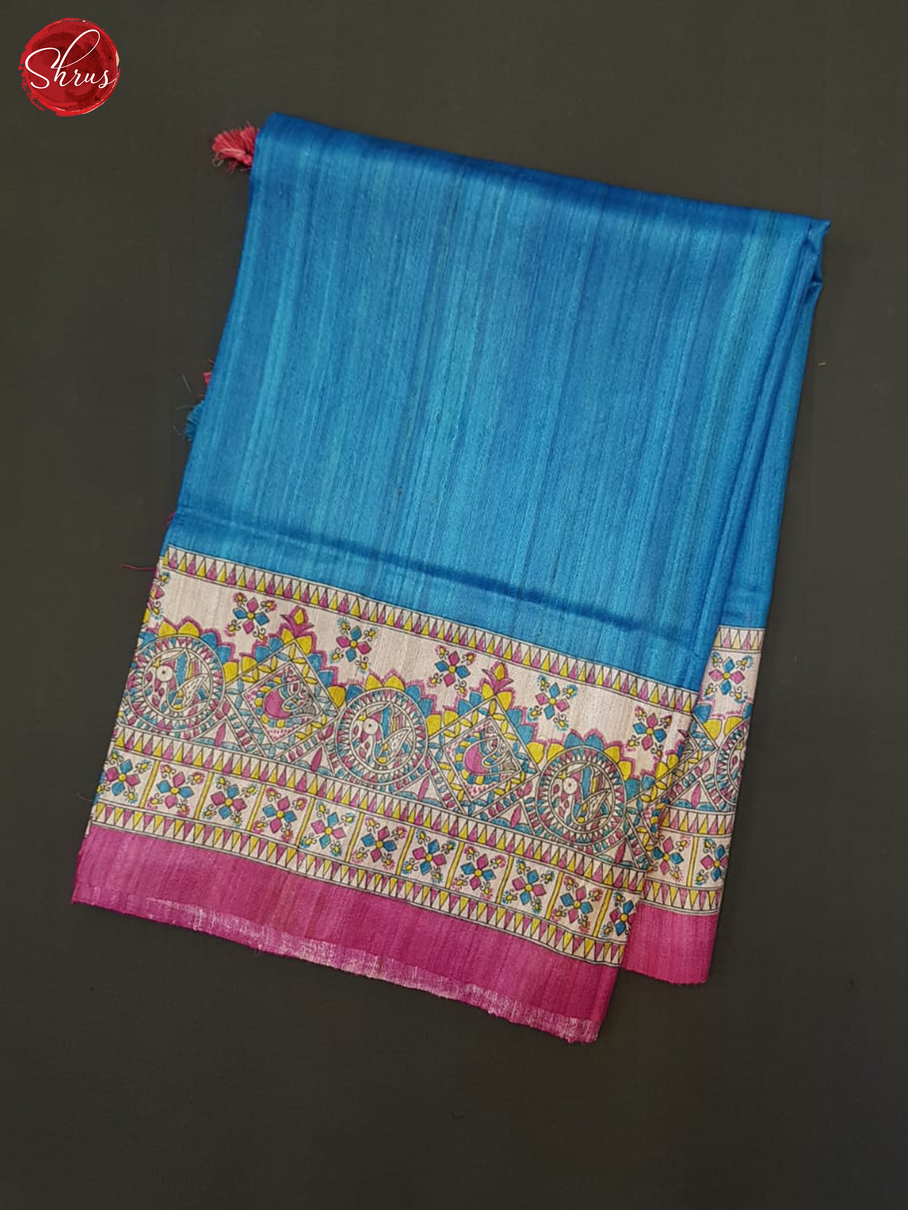 Blue & Pink - Gicha Silk Saree