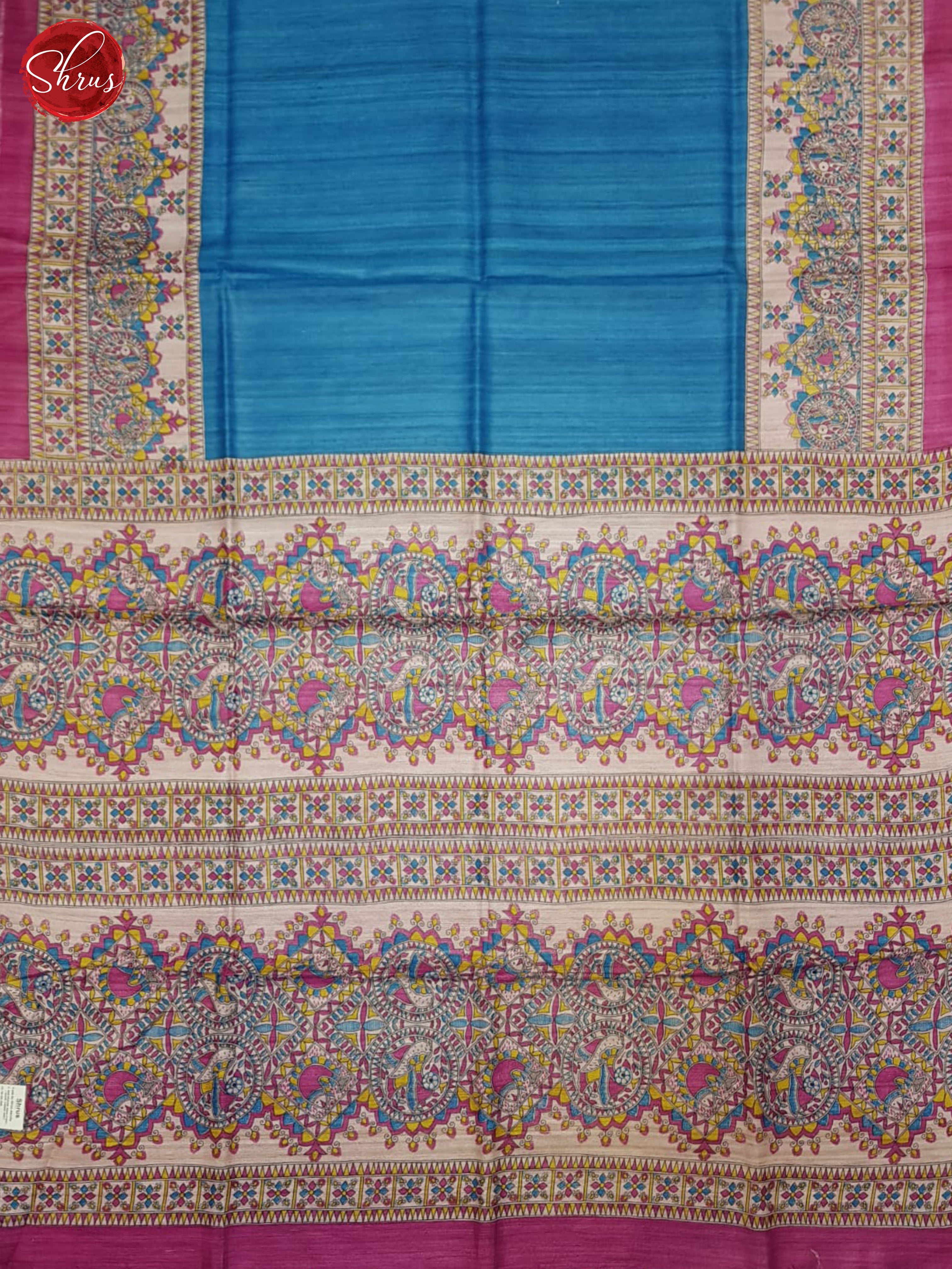 Blue & Pink - Gicha Silk Saree-1