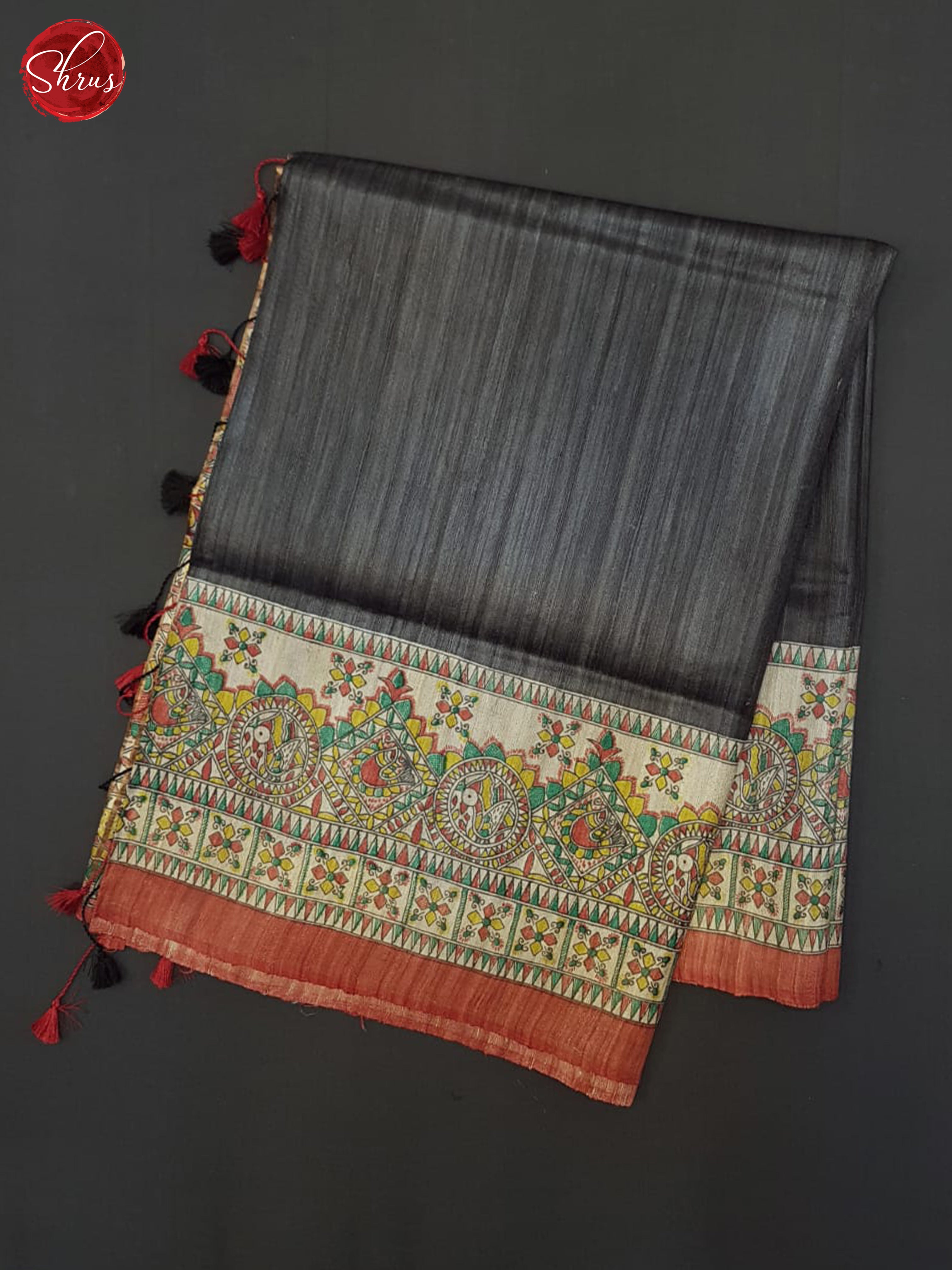 Egg plant Grey & Red - Gicha Silk Saree - Shop on ShrusEternity.com