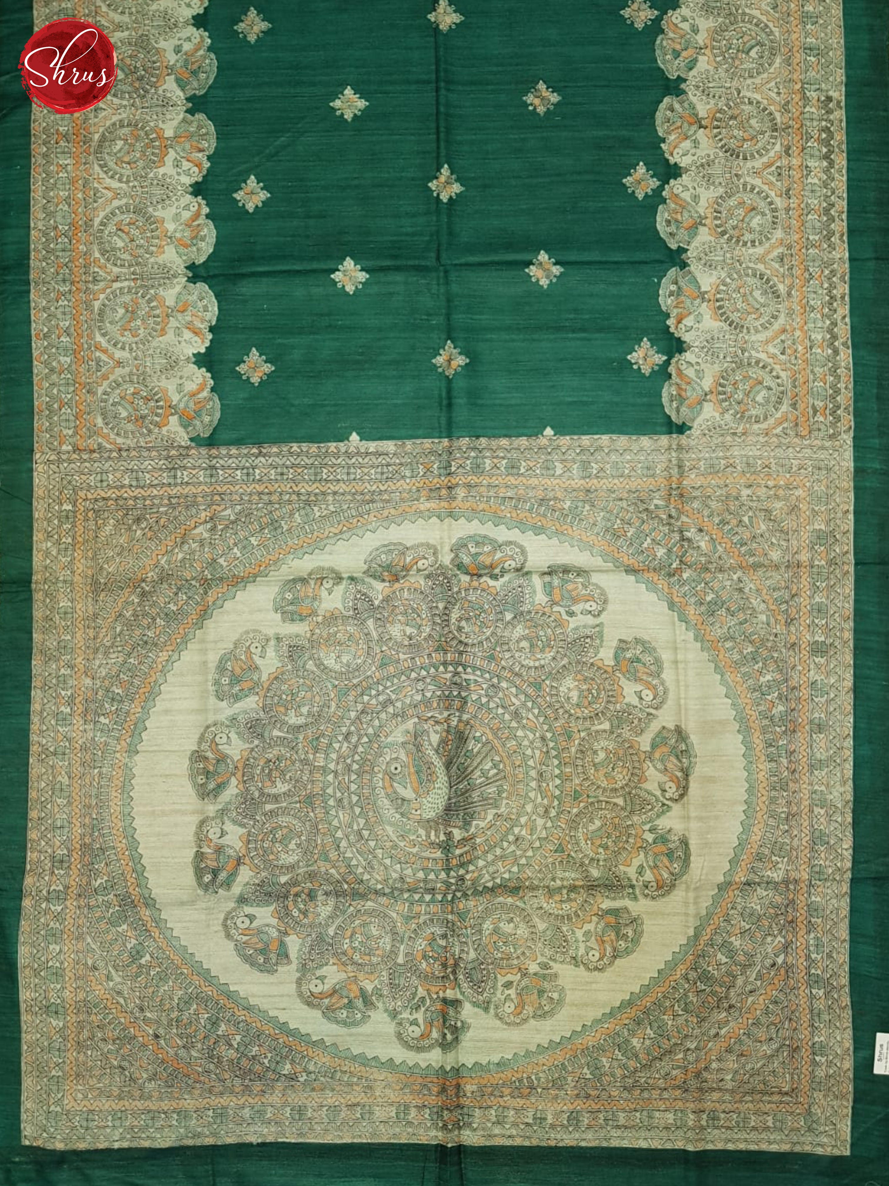 Green & Orange - Gicha Silk Saree - Shop on ShrusEternity.com