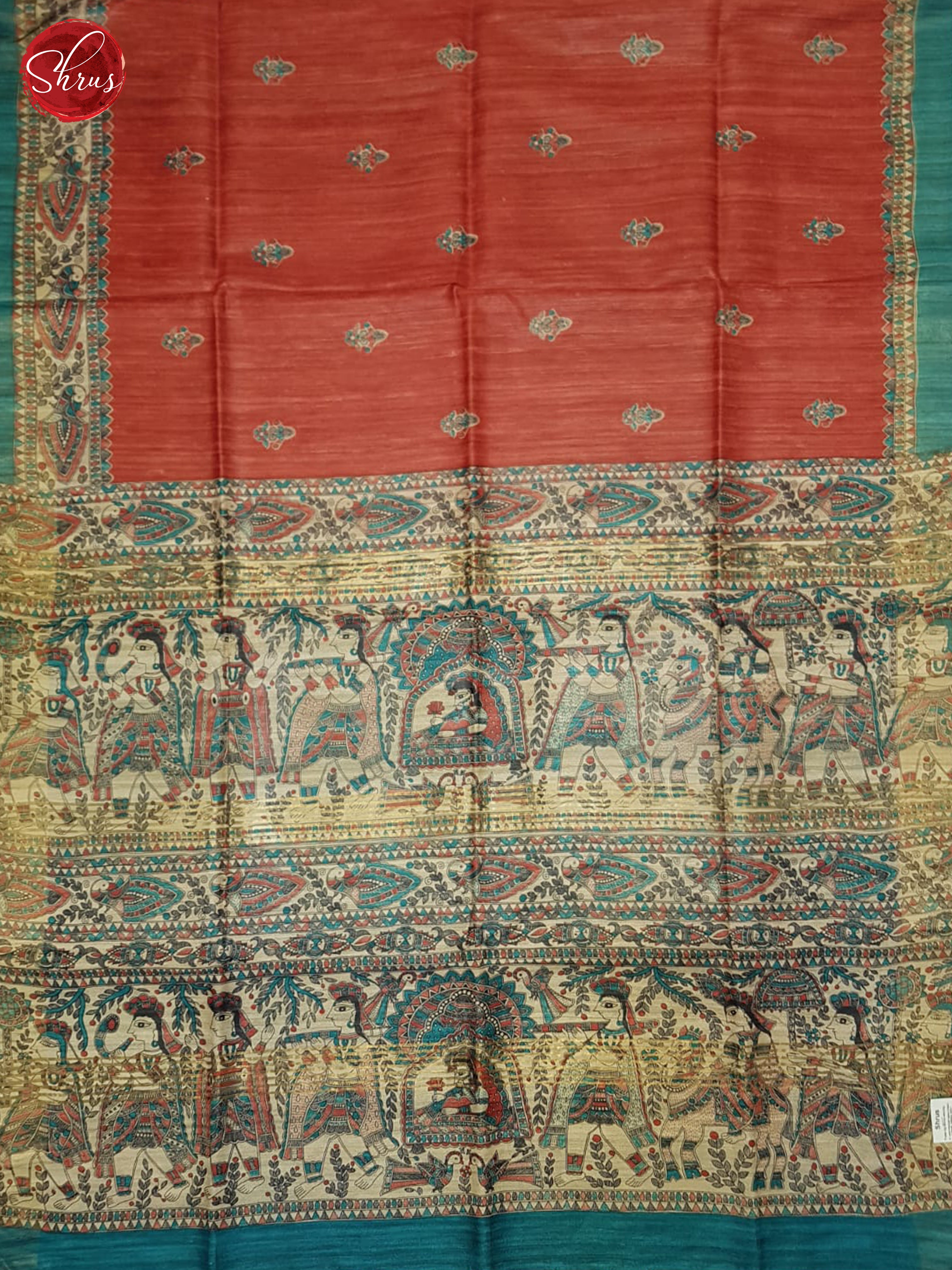 Red & Blue - Gicha Silk Saree - Shop on ShrusEternity.com