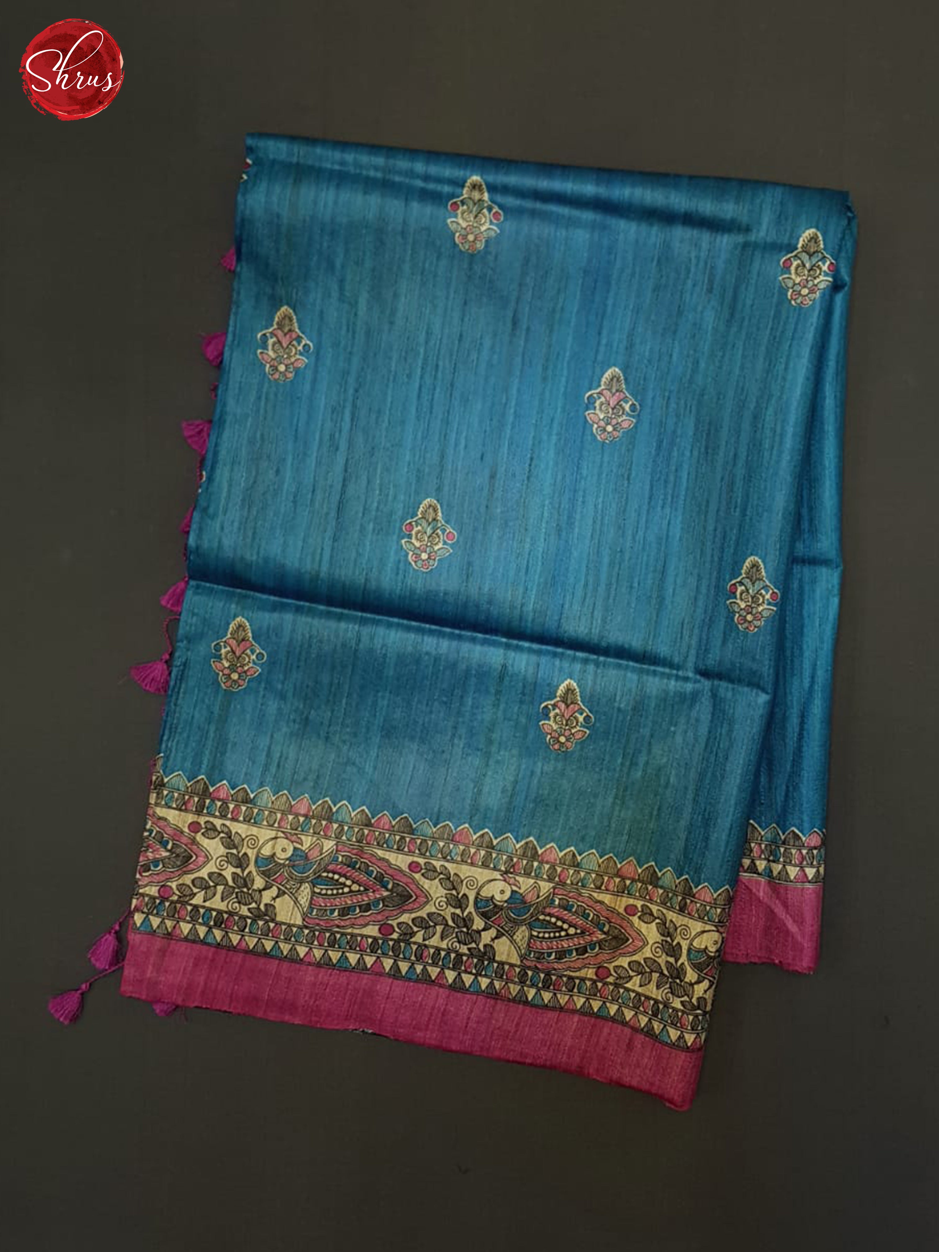 Blue & Pink - Gicha Silk Saree - Shop on ShrusEternity.com