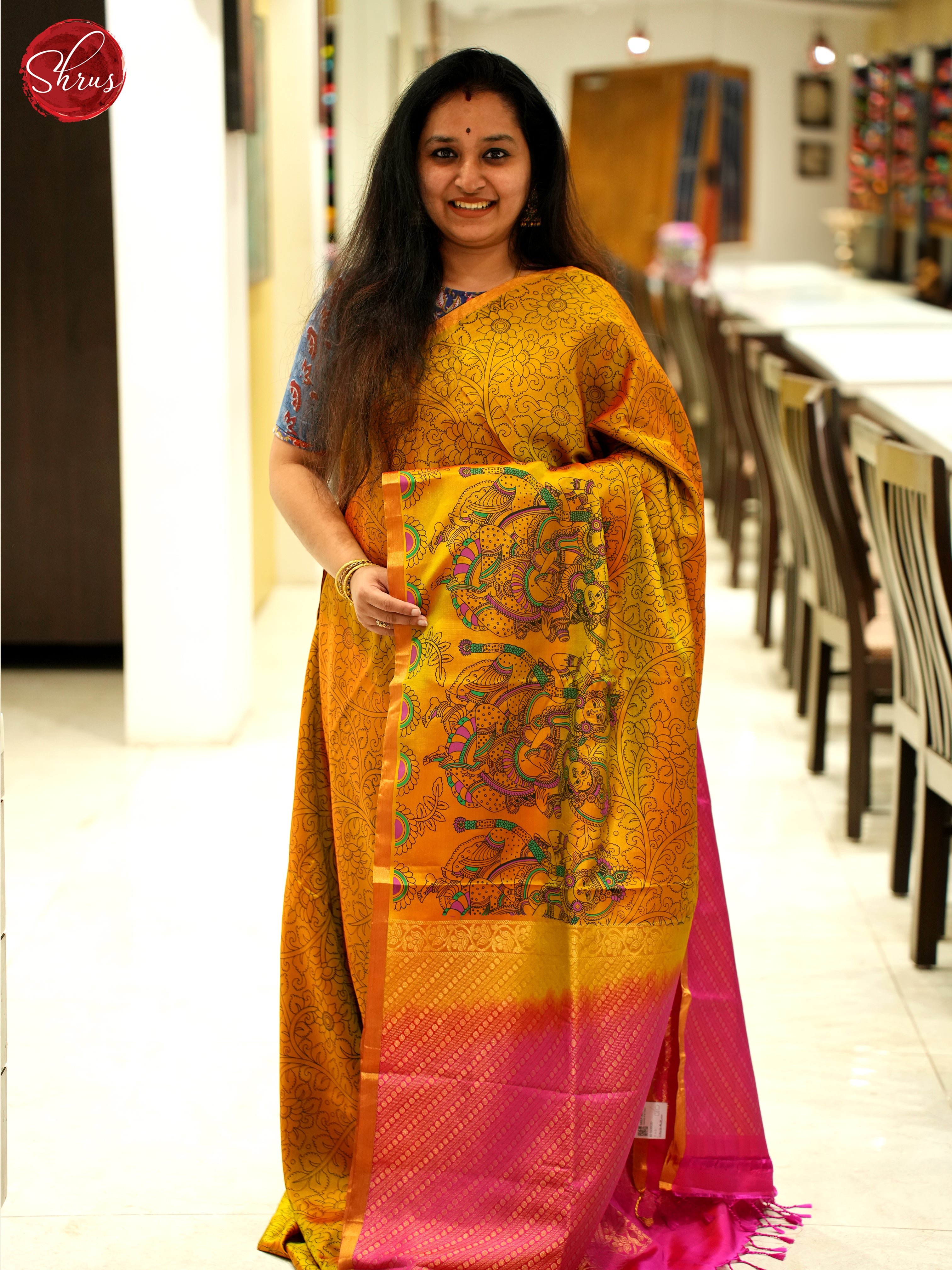 Honey & Pink - Soft Silk Halfpure Saree - Shop on ShrusEternity.com