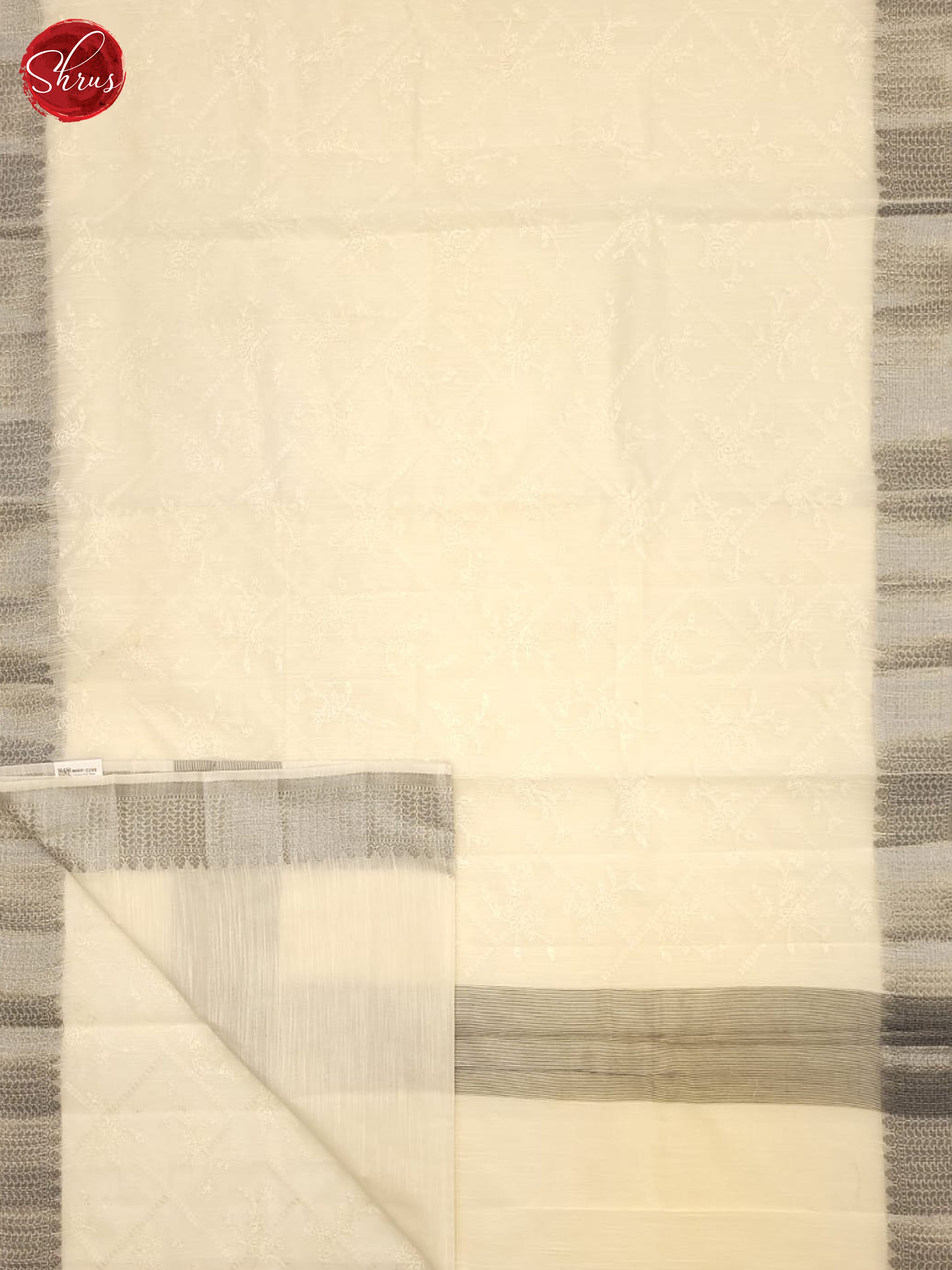 Cream(Single Tone)- Semi Chanderi Saree - Shop on ShrusEternity.com