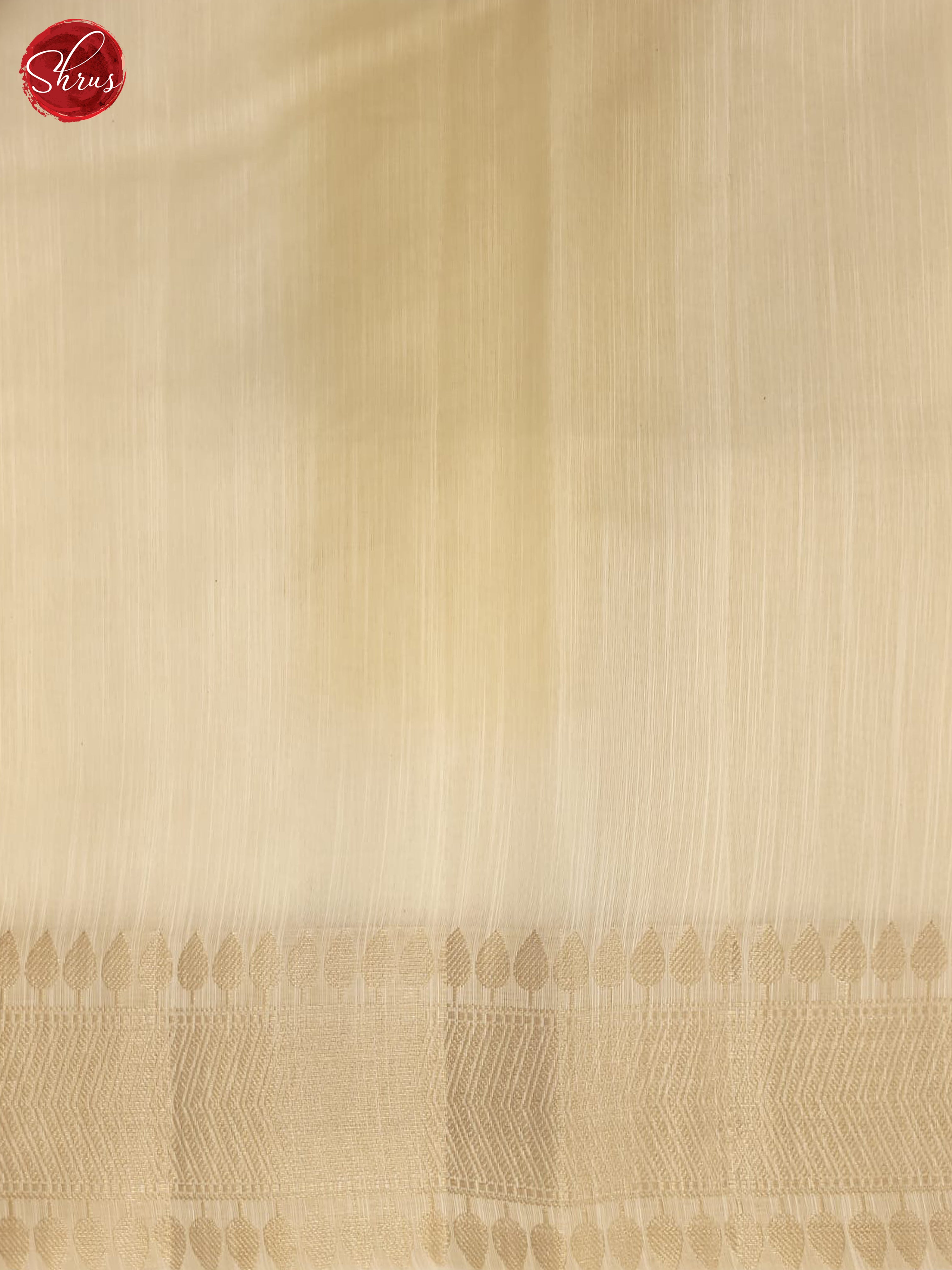 Cream(Single Tone)- Semi Chanderi Saree - Shop on ShrusEternity.com