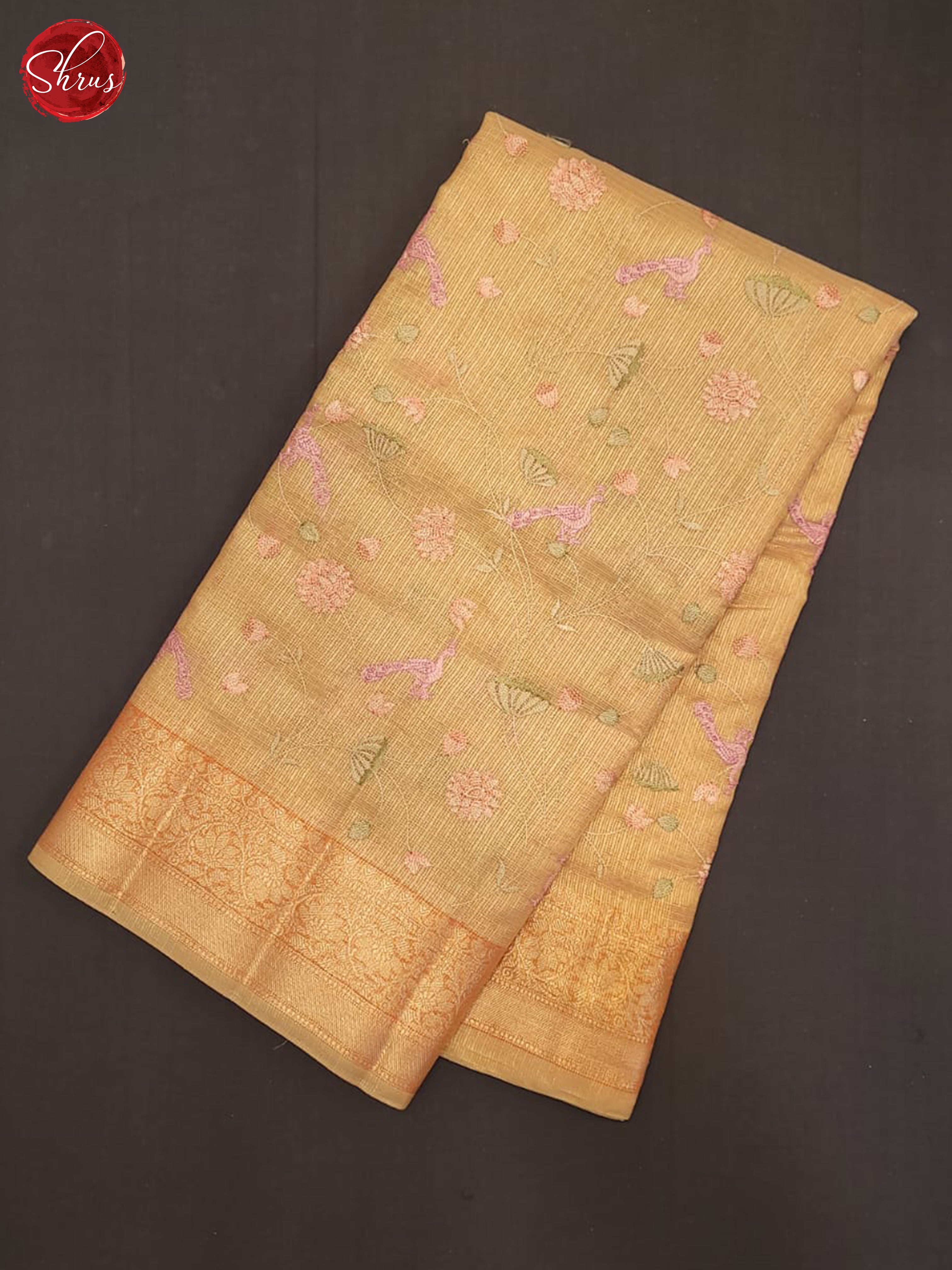 Gold & Orange - Semi tissue Saree - Shop on ShrusEternity.com