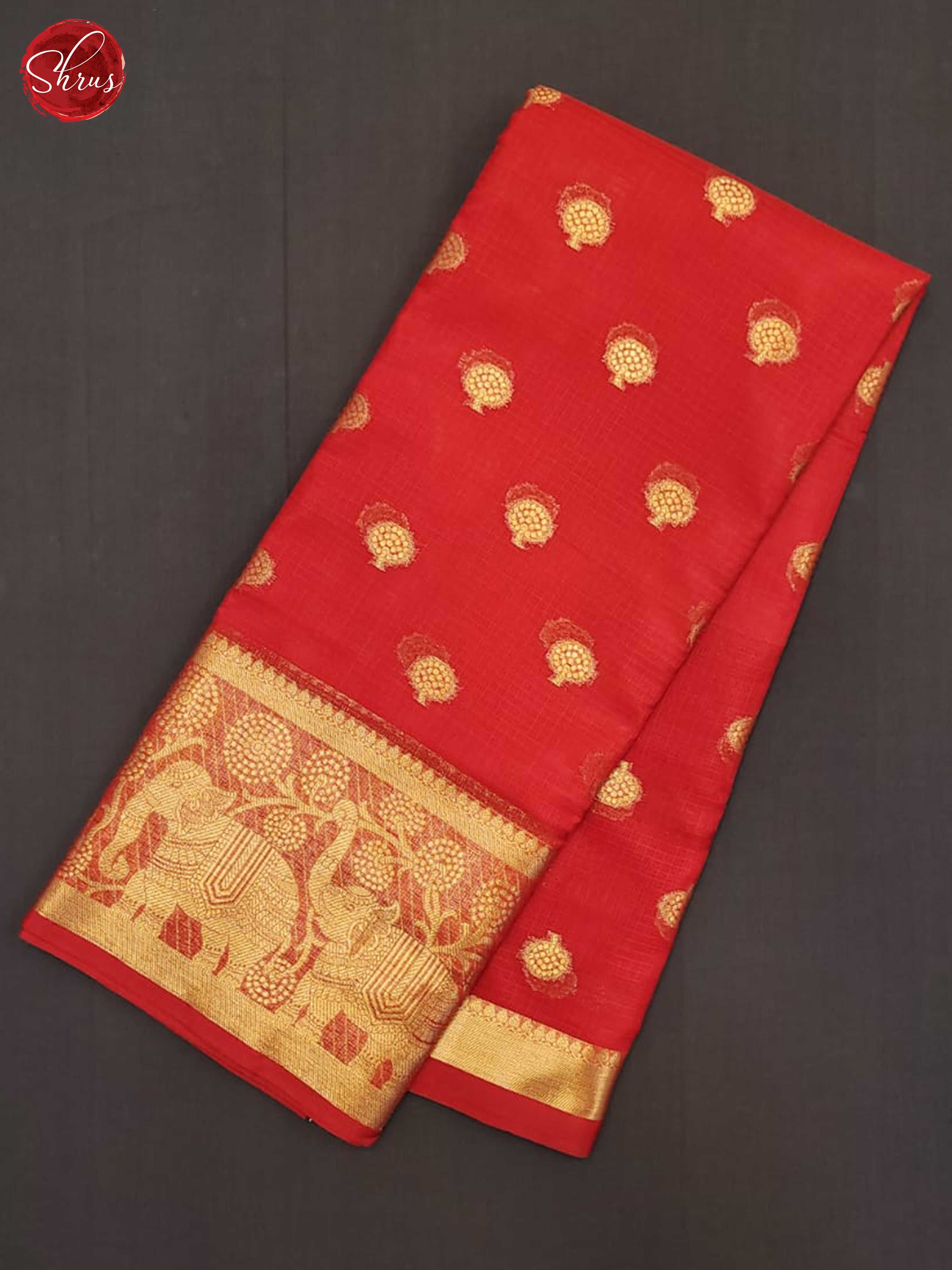 Red(Single Tone)- Semi Kota Saree - Shop on ShrusEternity.com