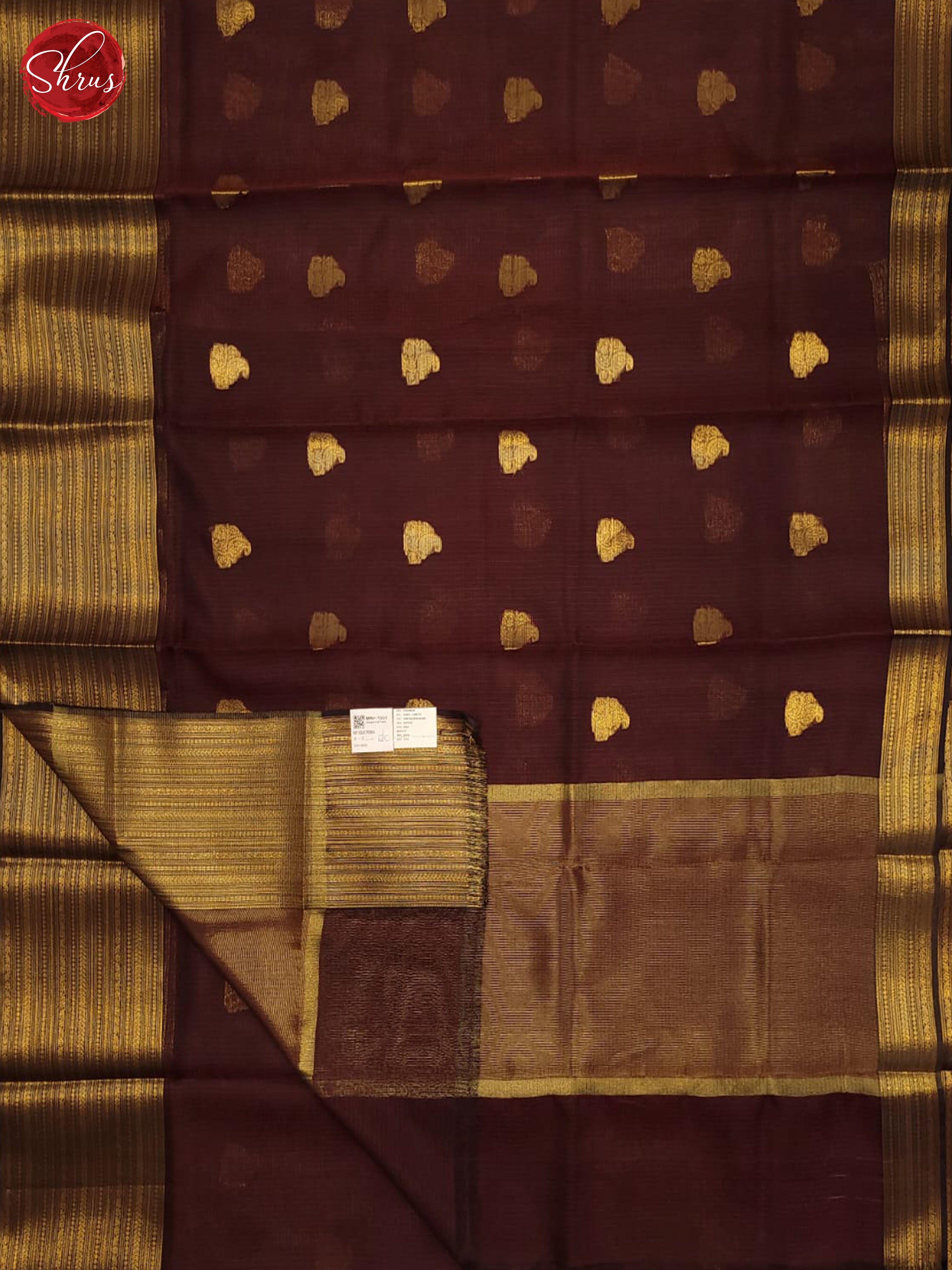 Brown(Single Tone) - Semi Kota Saree - Shop on ShrusEternity.com