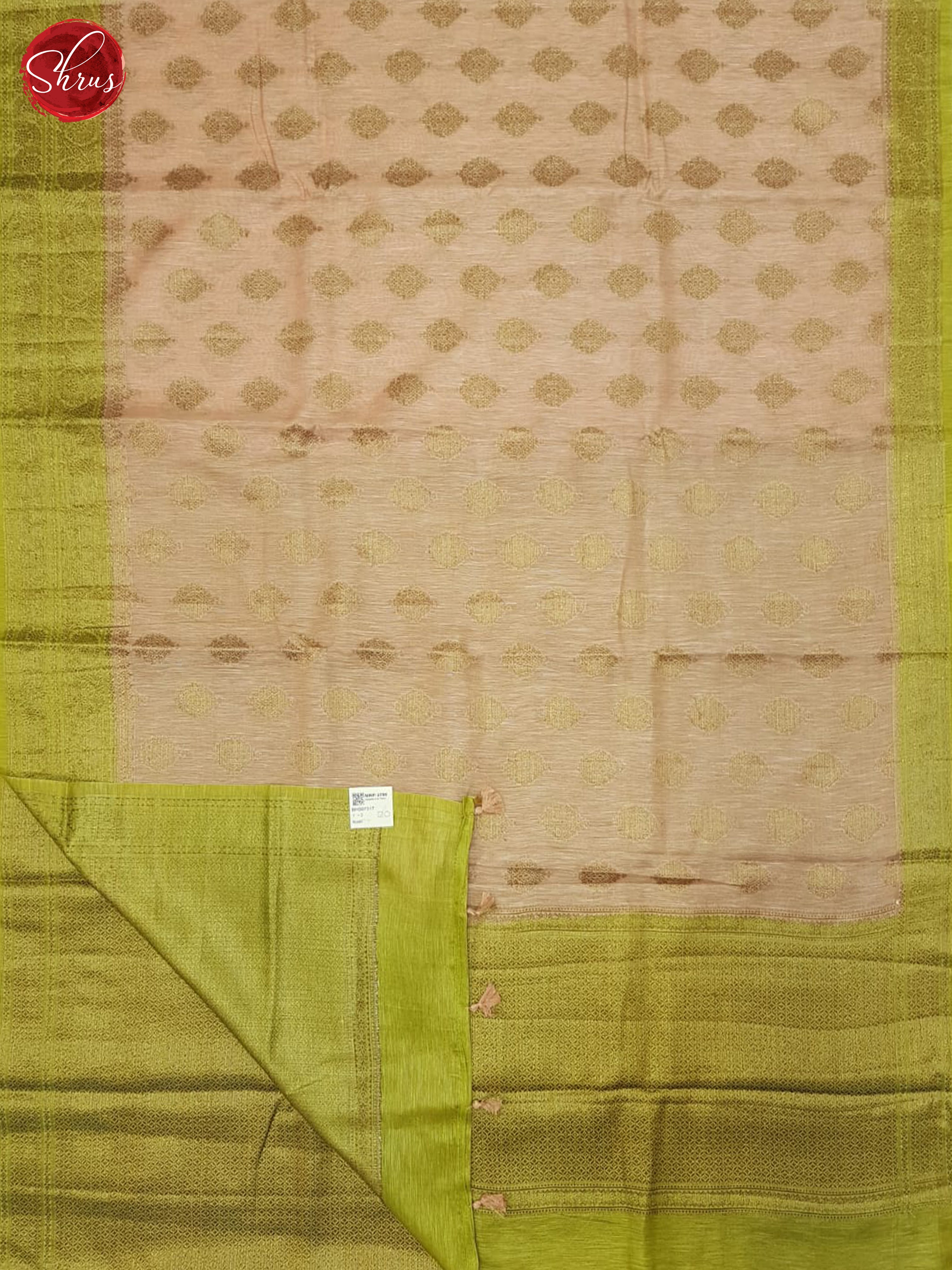 Peach & Green - Muslin Silk Saree - Shop on ShrusEternity.com