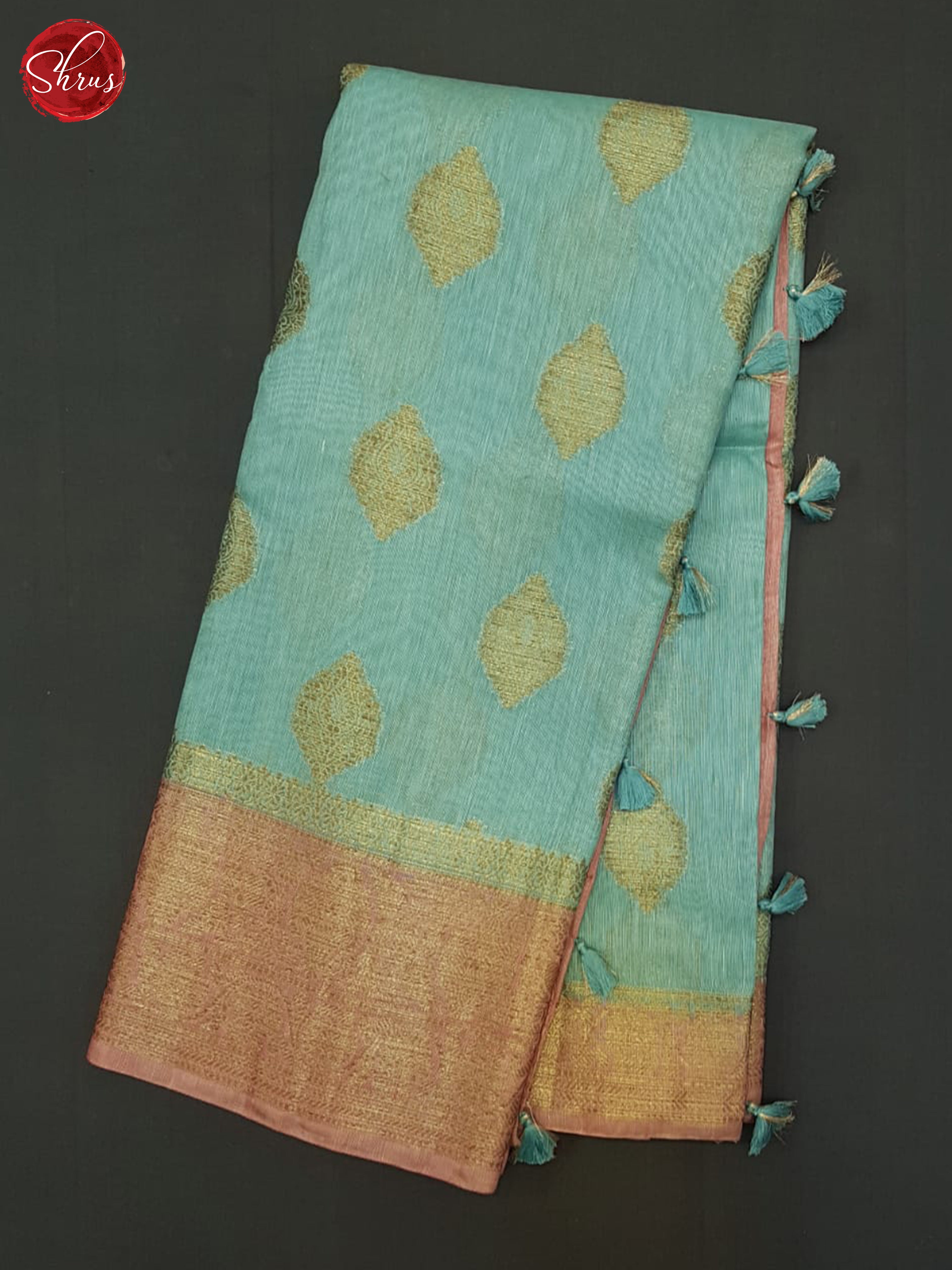 Blue & Pink - Muslin Silk Saree - Shop on ShrusEternity.com