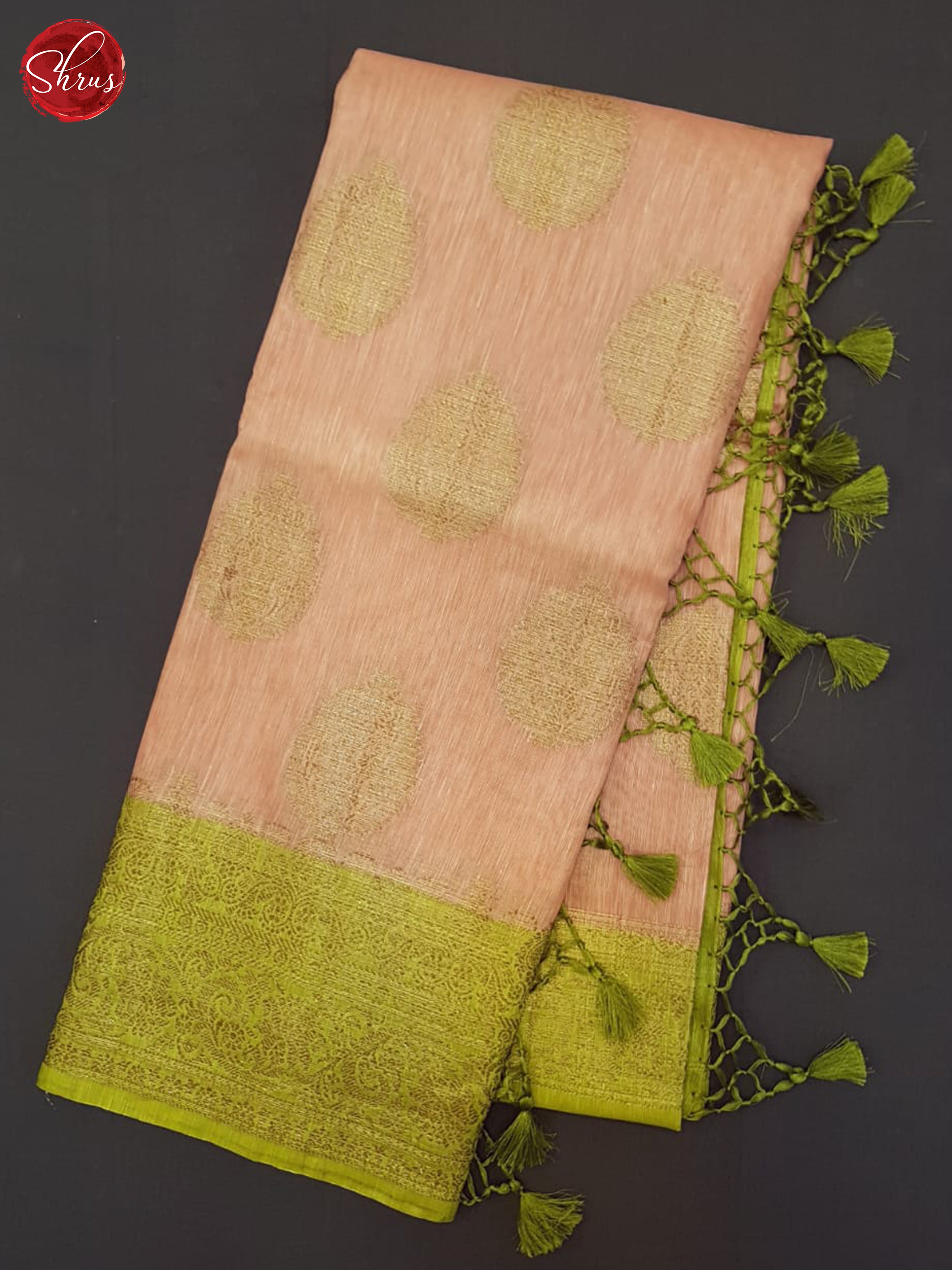 Pink & Green- Muslin Silk Saree - Shop on ShrusEternity.com