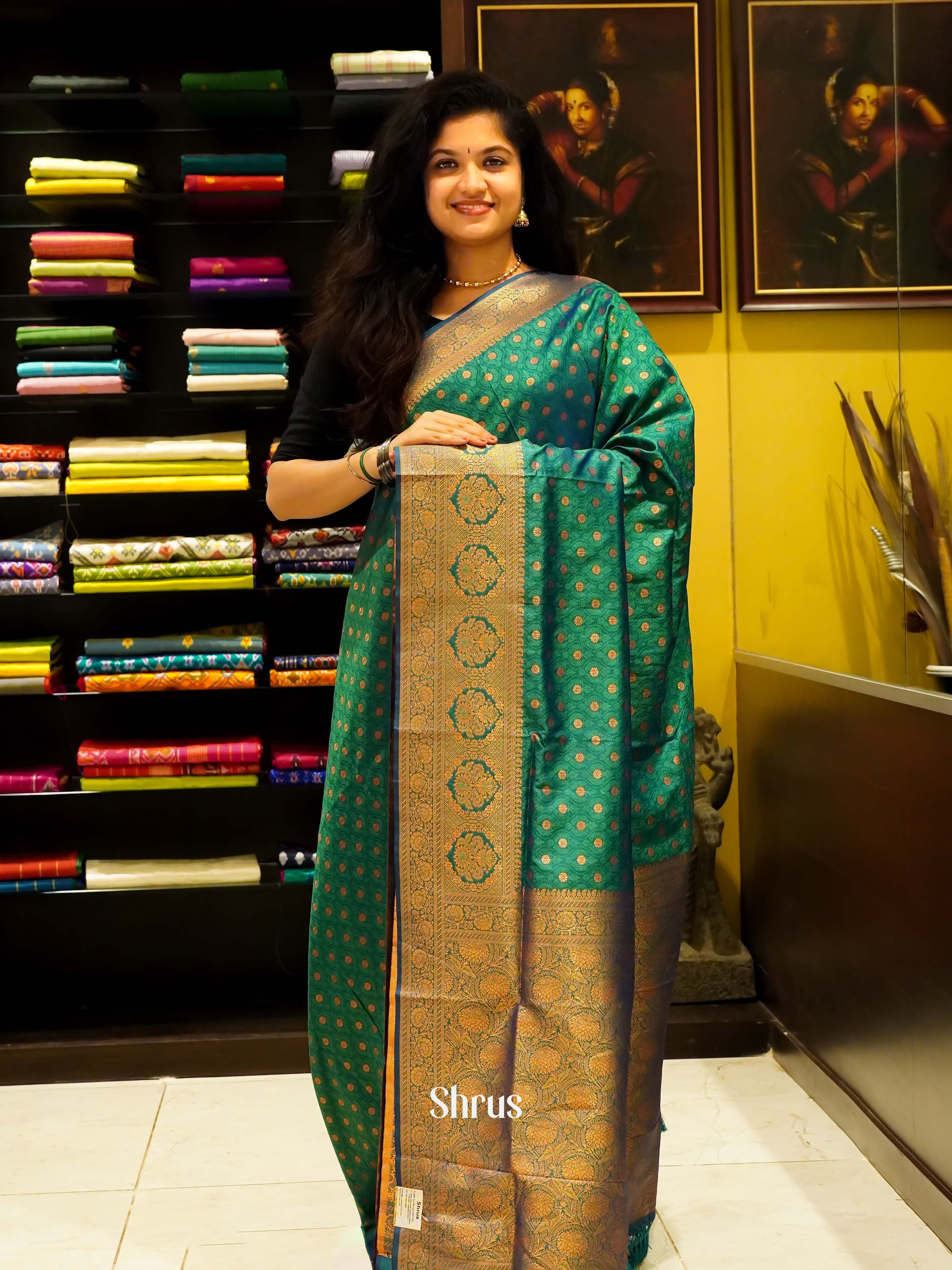 BHS08269 - Semi Kanchipuram Saree - Shop on ShrusEternity.com