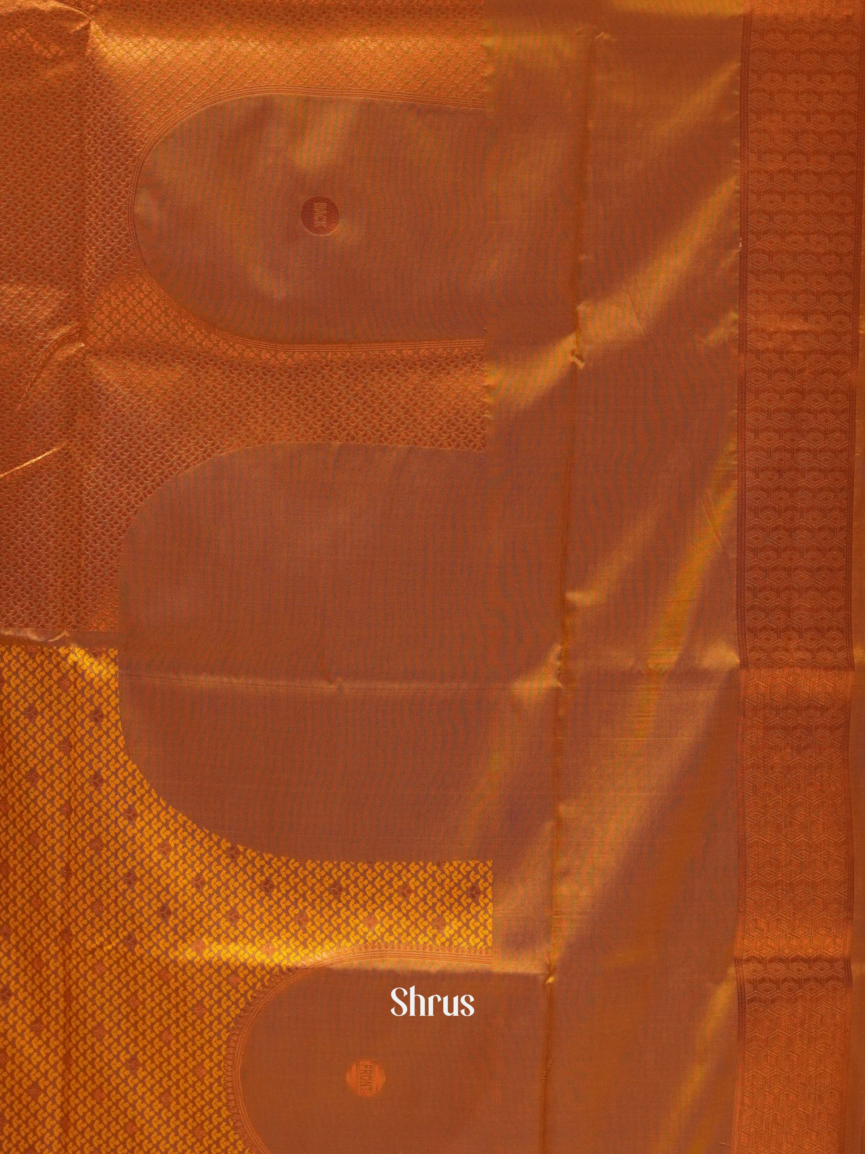 Mustard(Single Tone) - Semi Kanchipuram Saree - Shop on ShrusEternity.com