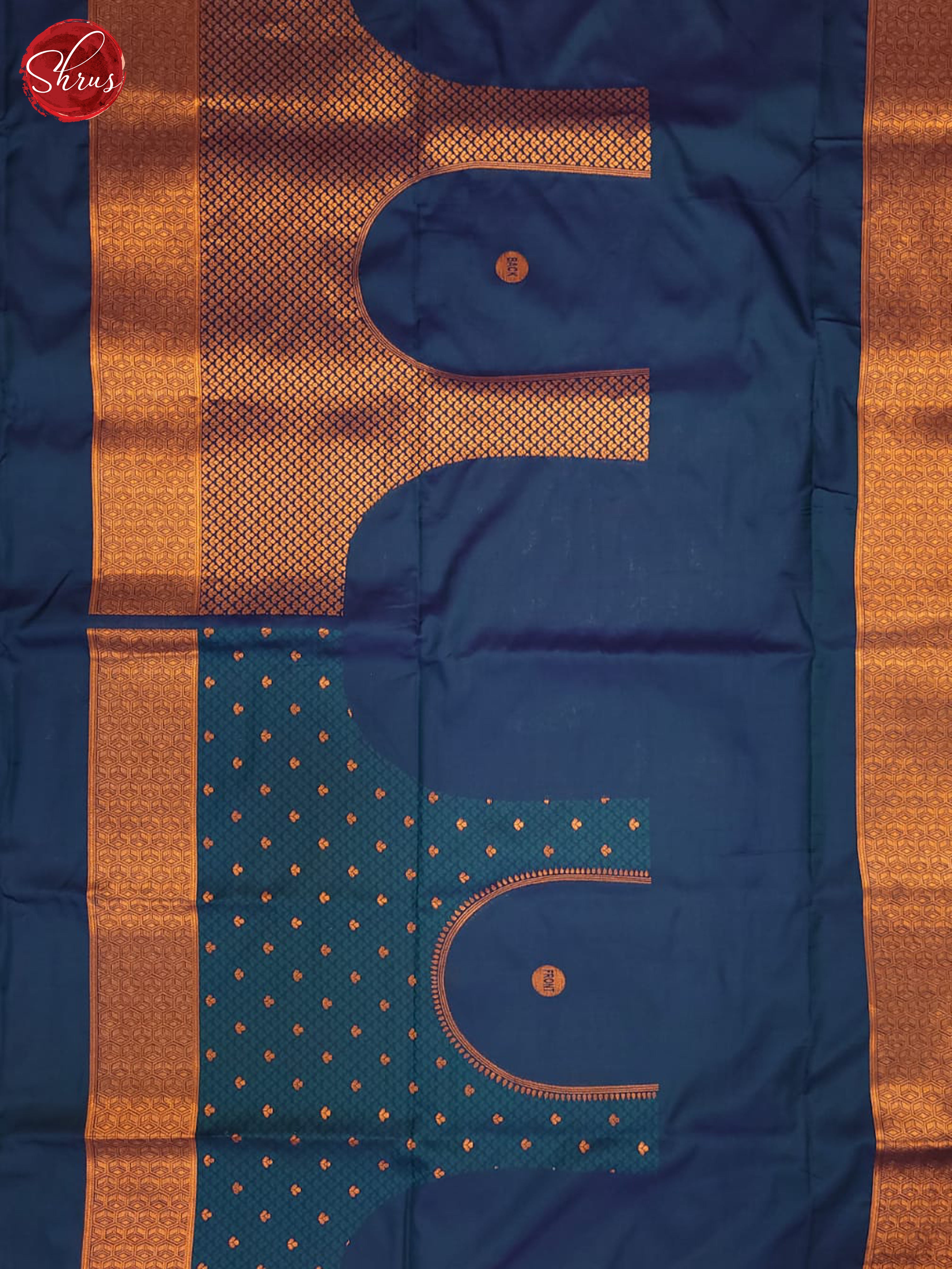 Blue(Single Tone) - Semi Kanchipuram Saree - Shop on ShrusEternity.com