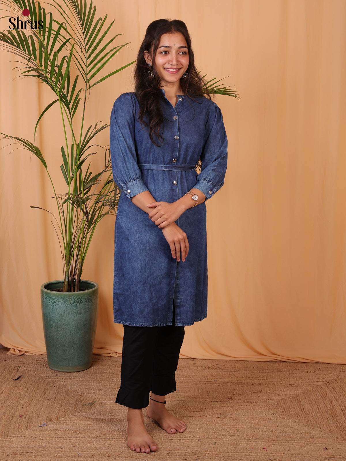 Blue- Readymade kurti - Shop on ShrusEternity.com