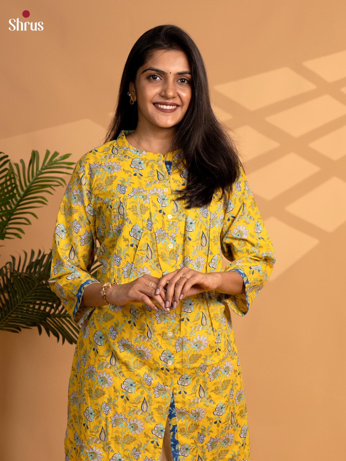 Yellow - Readymade kurti - Shop on ShrusEternity.com