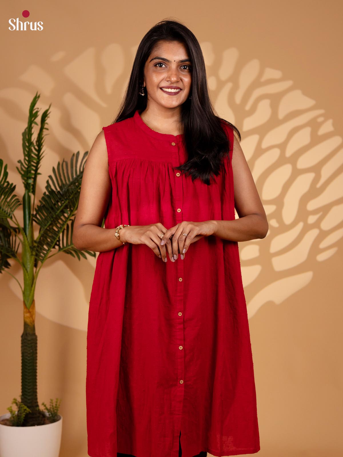 Maroon - Readymade kurti - Shop on ShrusEternity.com
