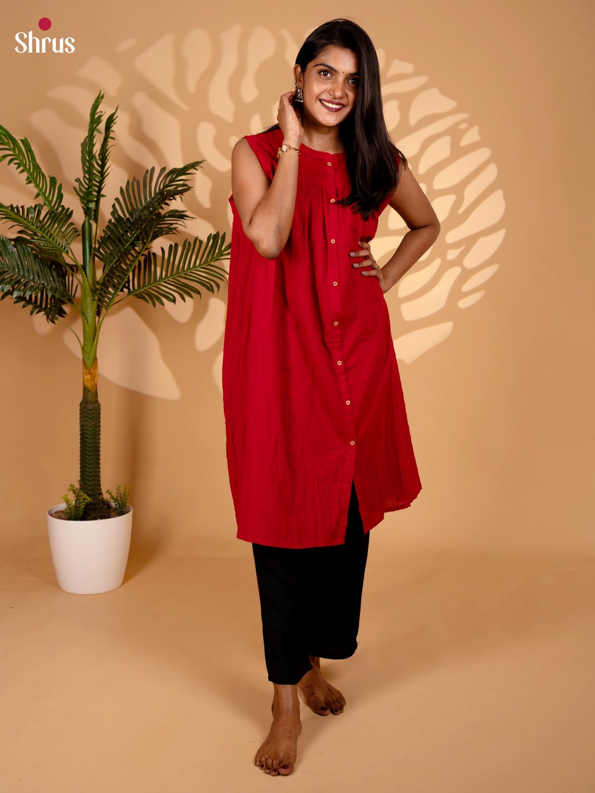 Maroon - Readymade kurti - Shop on ShrusEternity.com