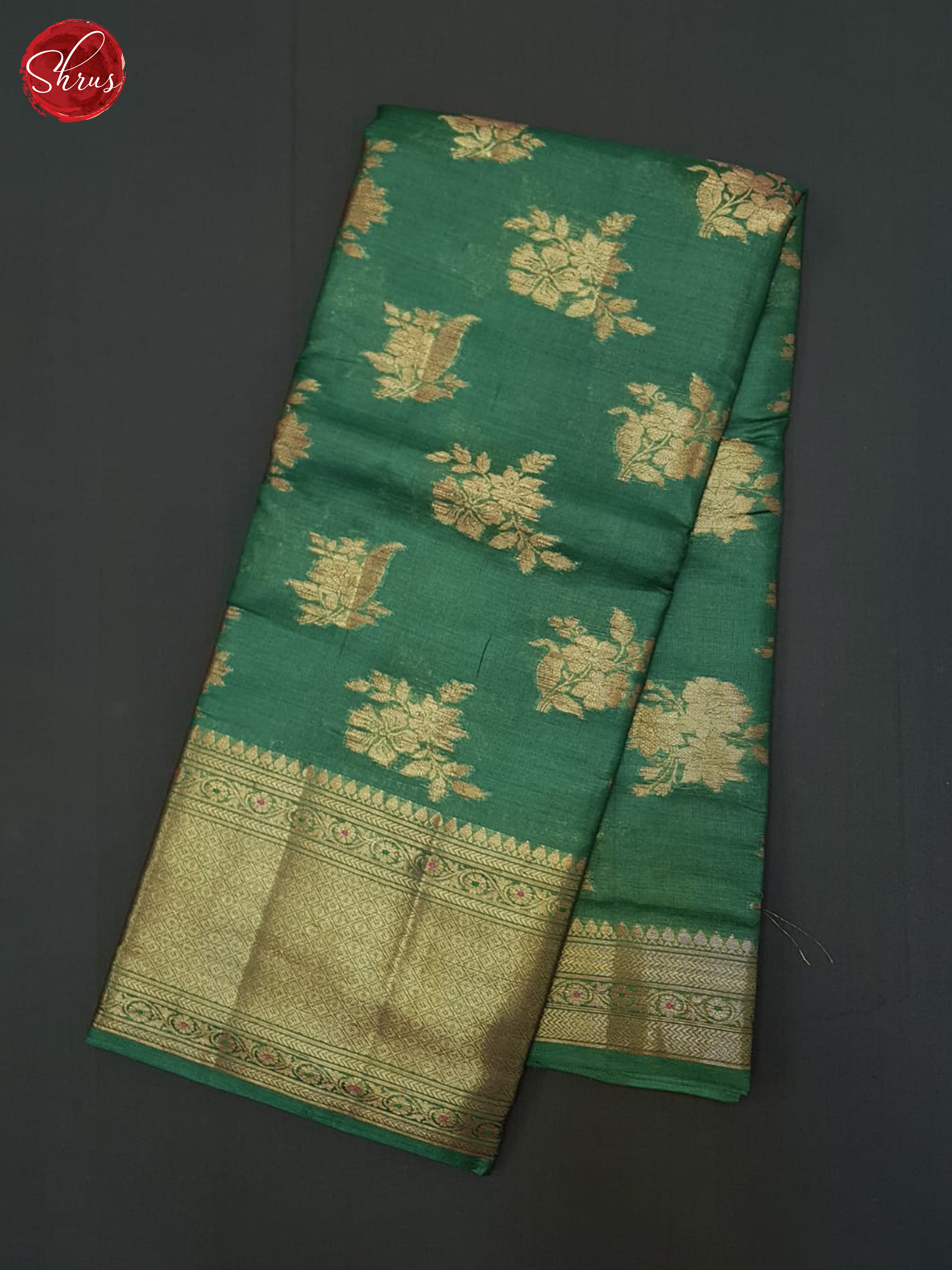 Green(Single tone)- Tussar Silk - Shop on ShrusEternity.com
