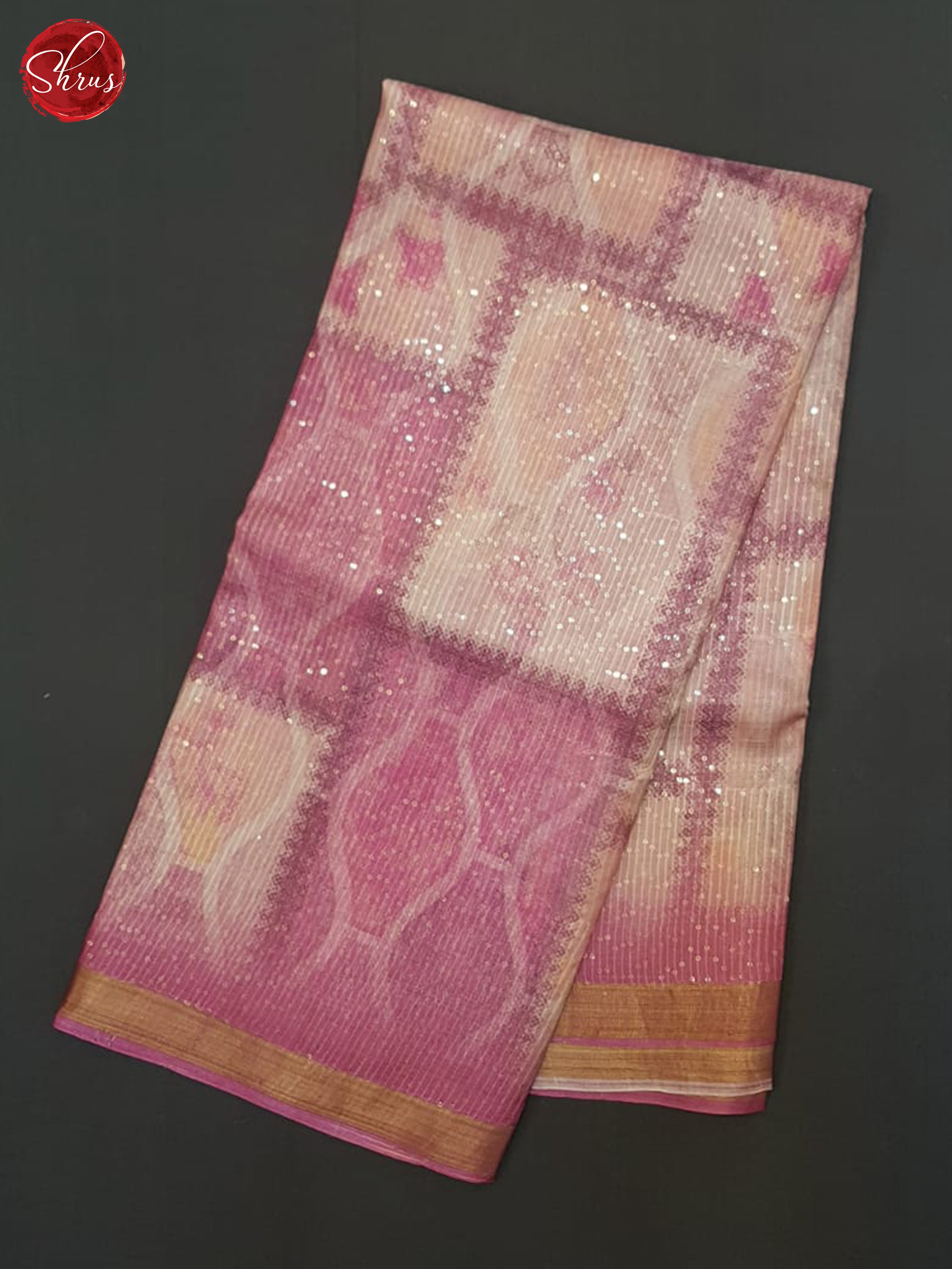 Cream & Pink - Tussar Saree - Shop on ShrusEternity.com