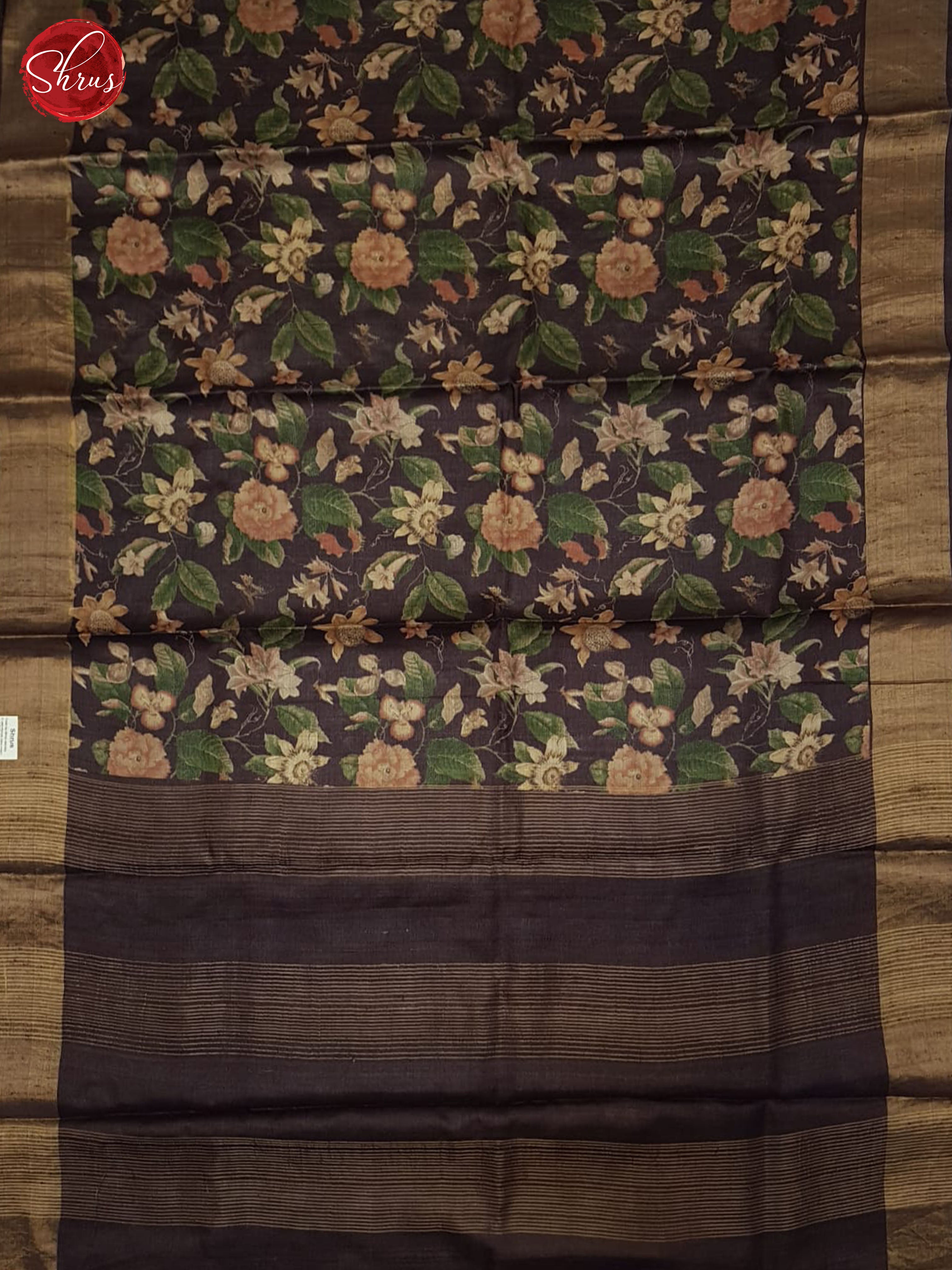 Brown(Single Tone) - Tussar Saree - Shop on ShrusEternity.com