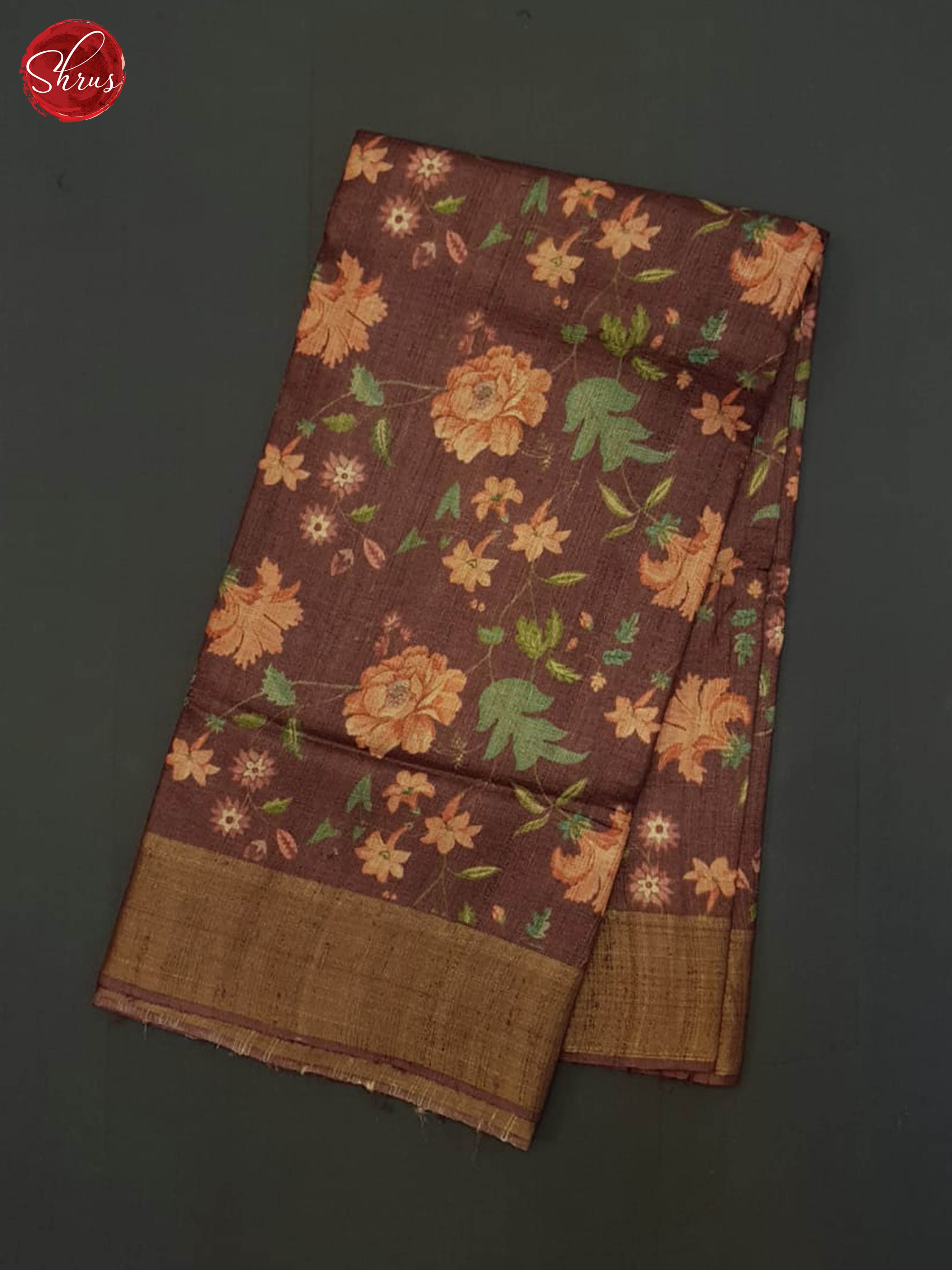 Brown(Single Tone)- Tussar Silk Saree