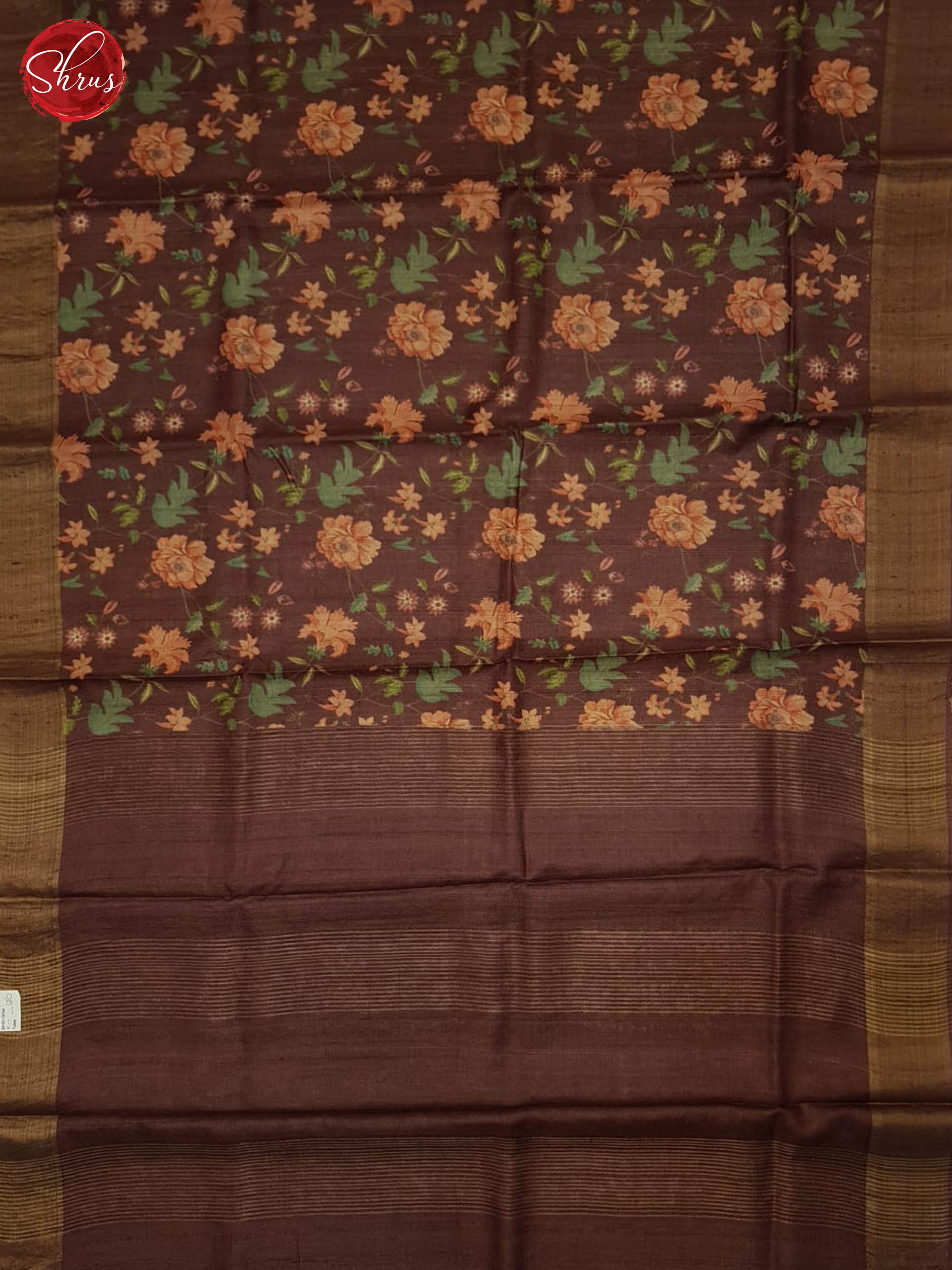 Brown(Single Tone)- Tussar Silk Saree-1