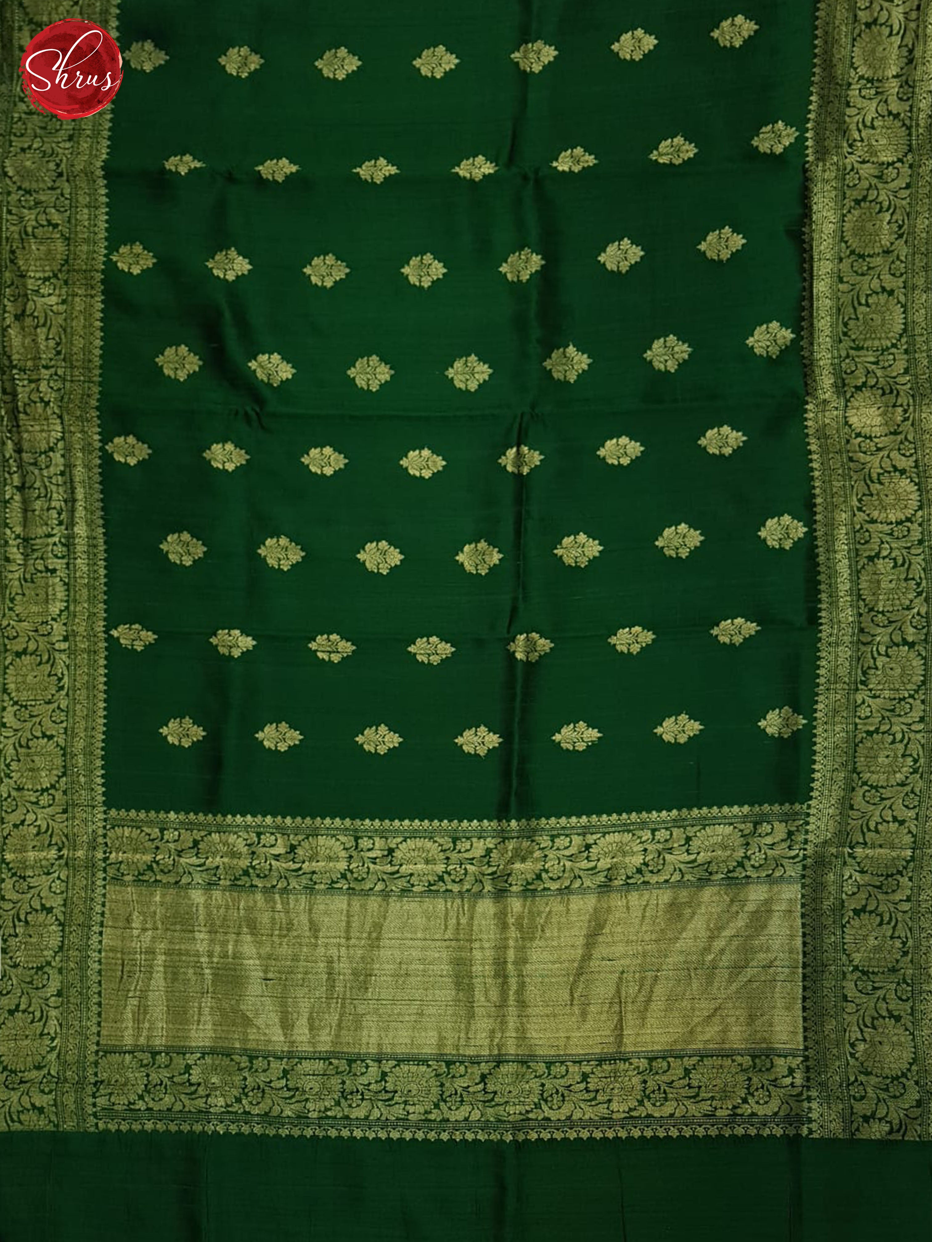 Green(Single Tone) - Dupion Saree - Shop on ShrusEternity.com