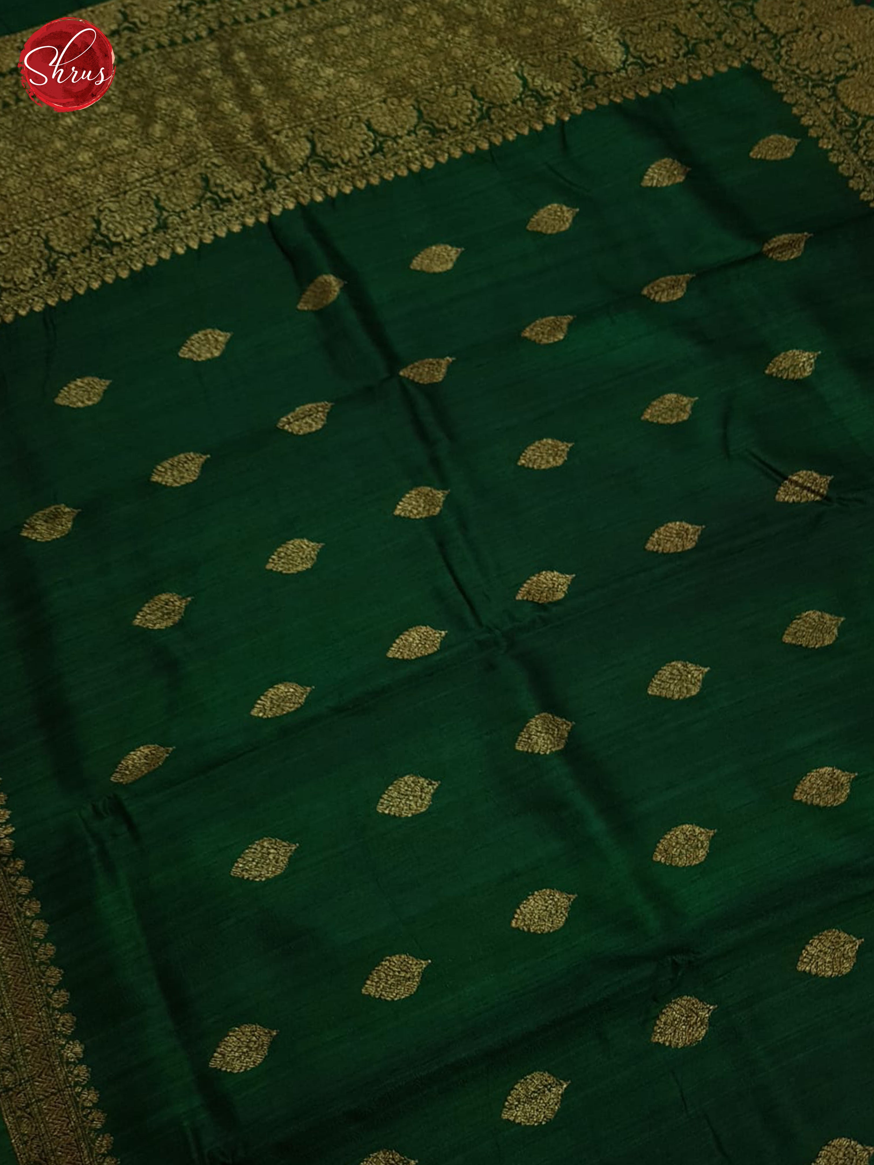 Green & Maroon - Dupion Saree - Shop on ShrusEternity.com