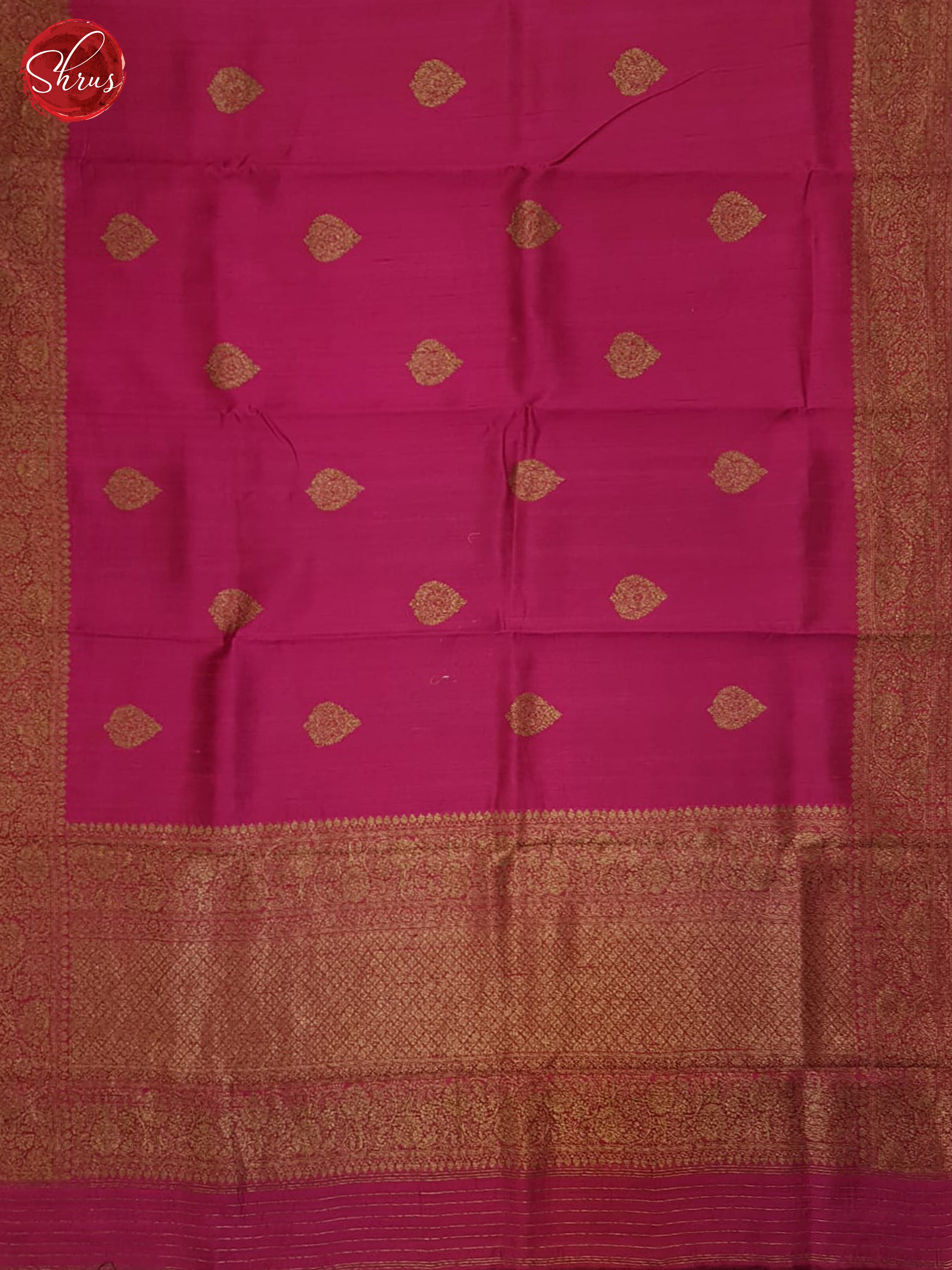 Pink & Green- Dupion Saree - Shop on ShrusEternity.com