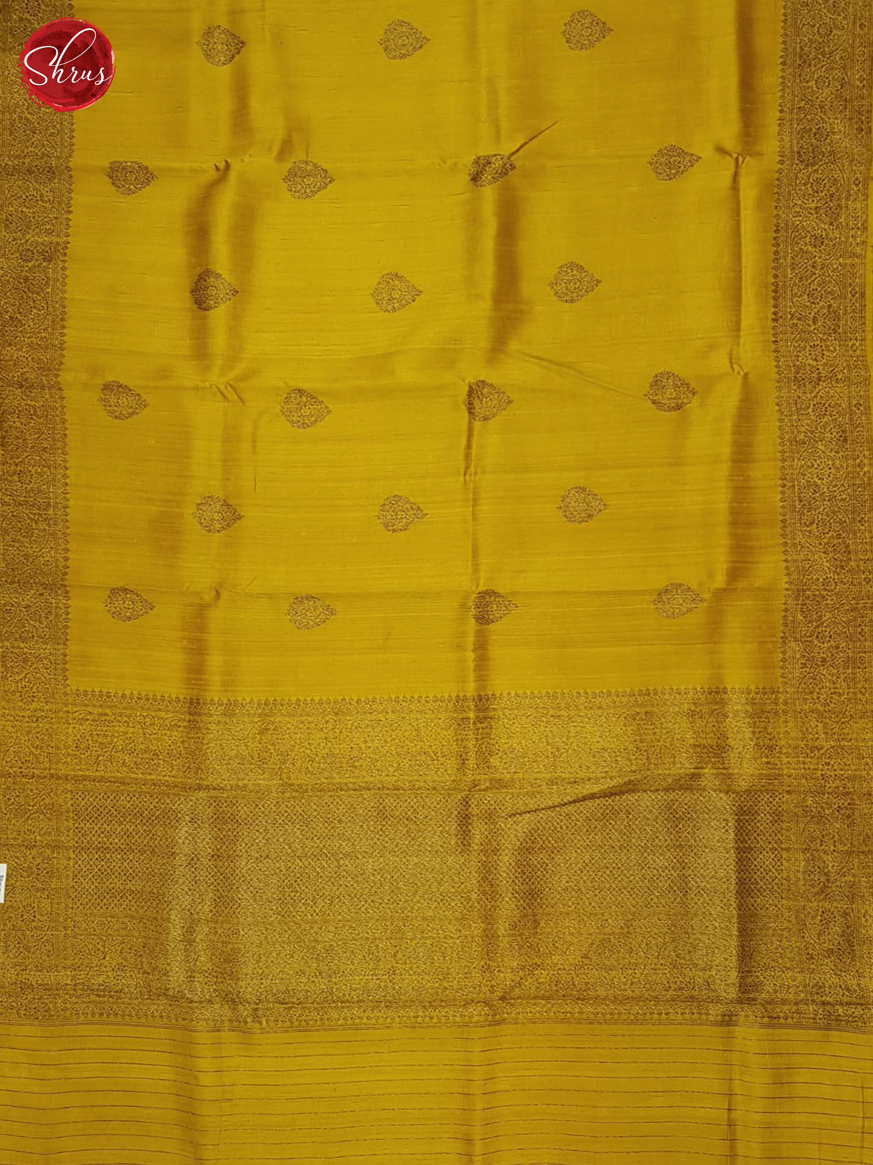 Mustard & Red - Dupion Saree - Shop on ShrusEternity.com