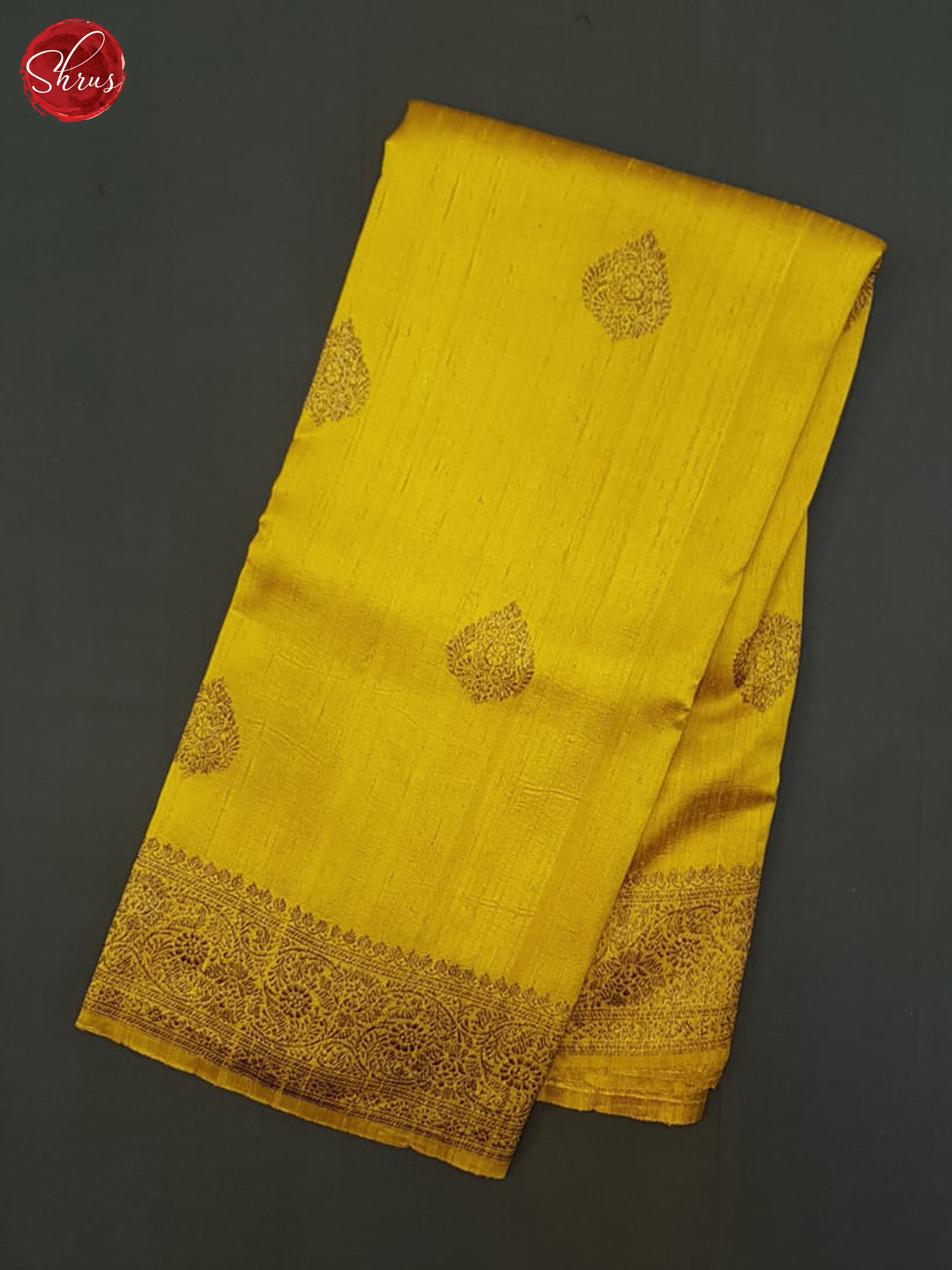 Mustard & Red - Dupion Saree - Shop on ShrusEternity.com