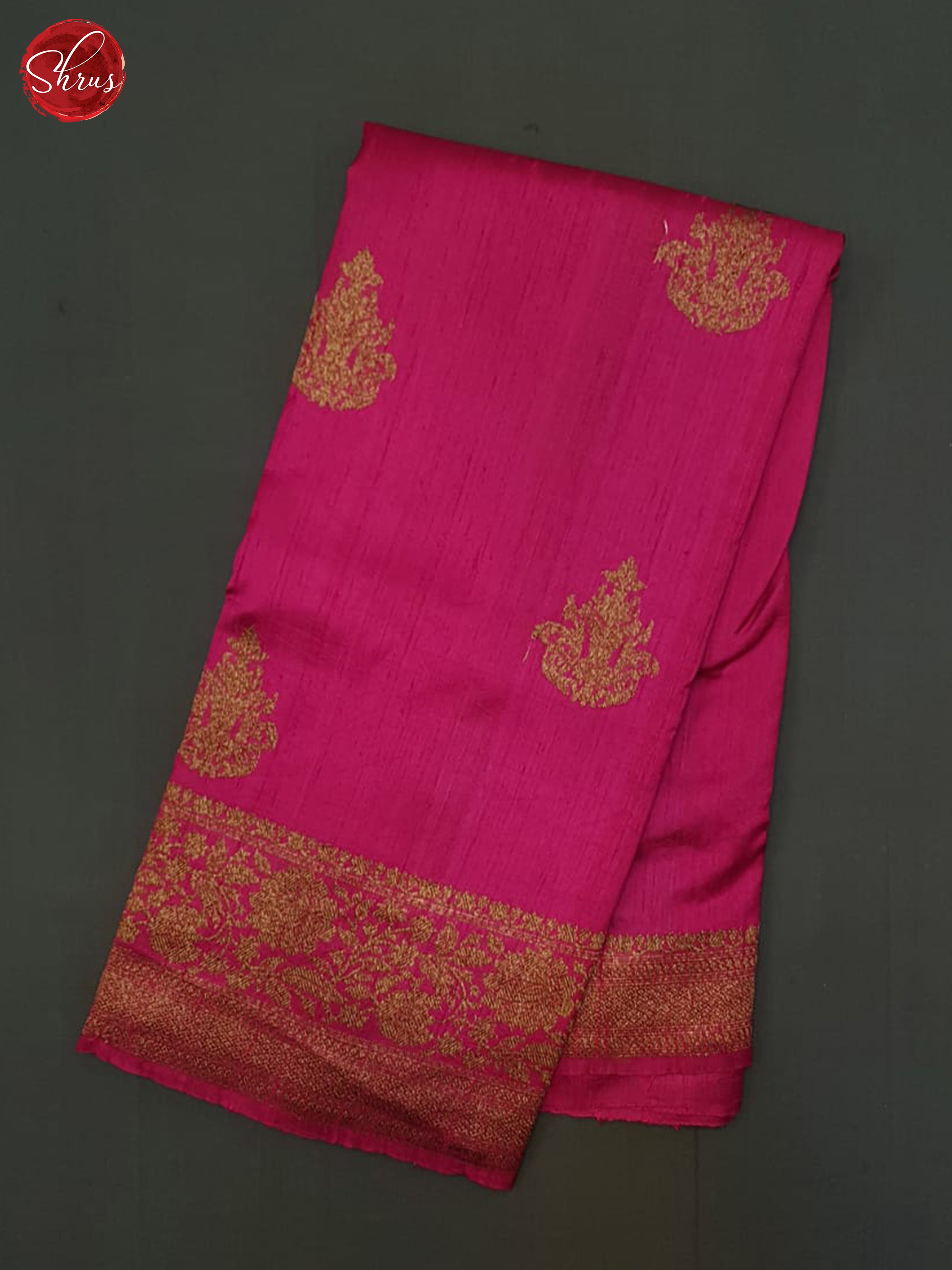Pink & Blue - Dupion Saree - Shop on ShrusEternity.com