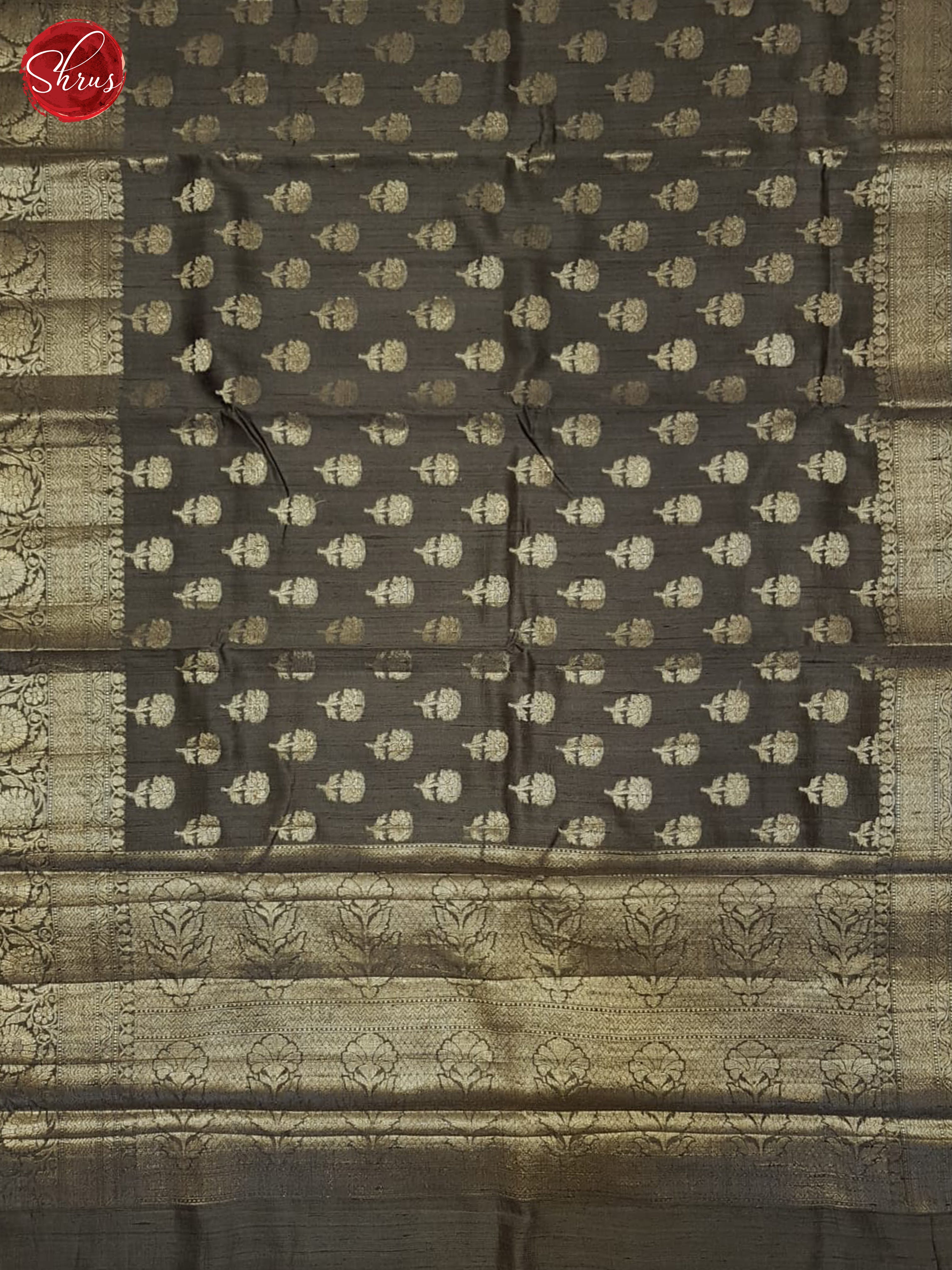 Grey (Single Tone) - Dupion Saree - Shop on ShrusEternity.com