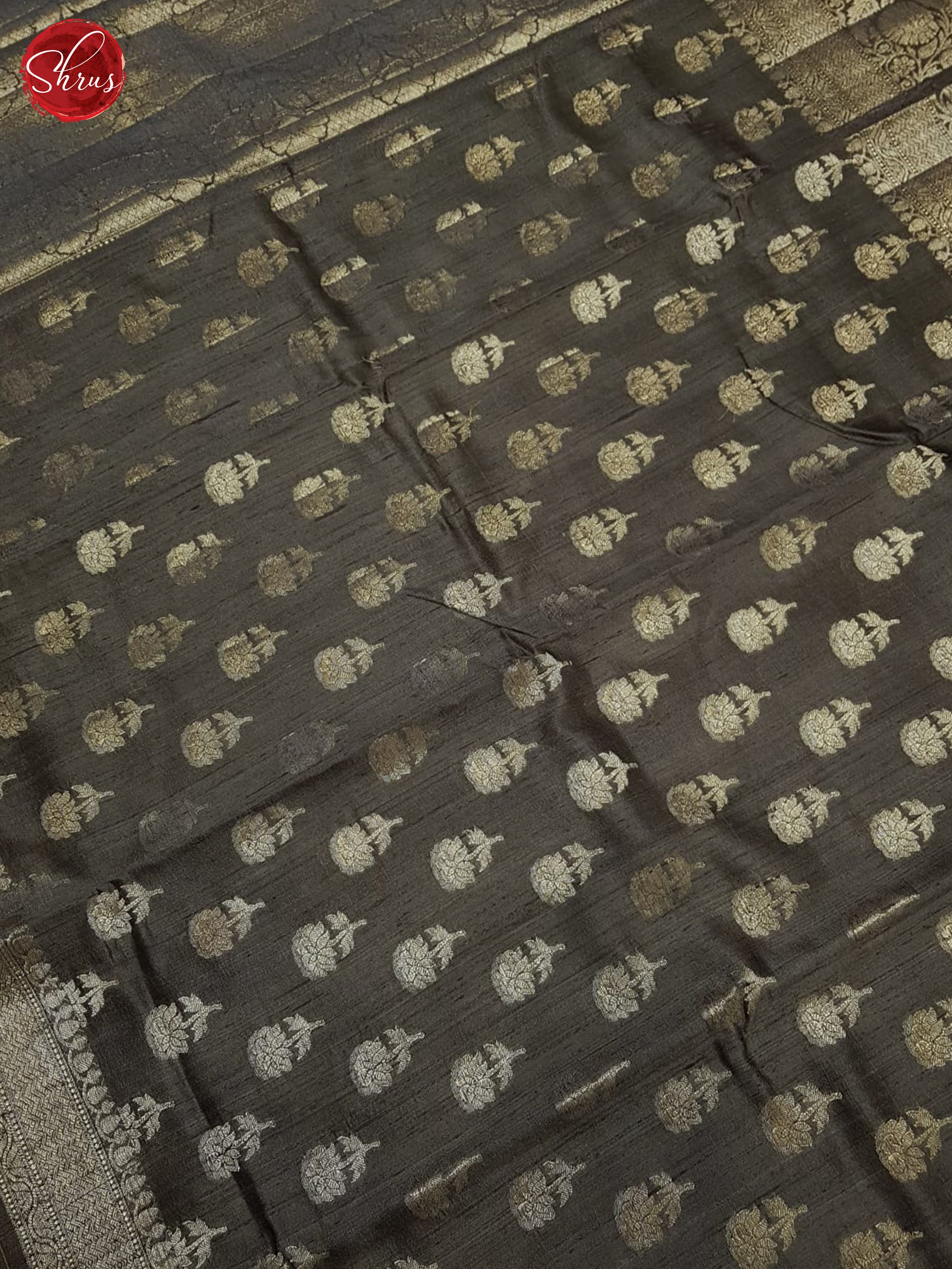 Grey (Single Tone) - Dupion Saree - Shop on ShrusEternity.com